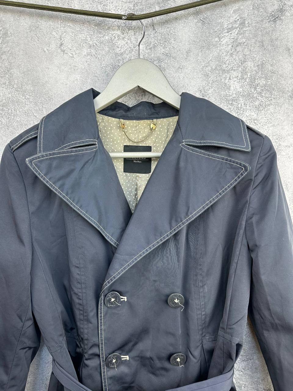 Weekend Max Mara Weekend Max Mara Navy Double-Breasted Trench Coat Lining Size M / US 6-8 / IT 42-44 - 4 Thumbnail
