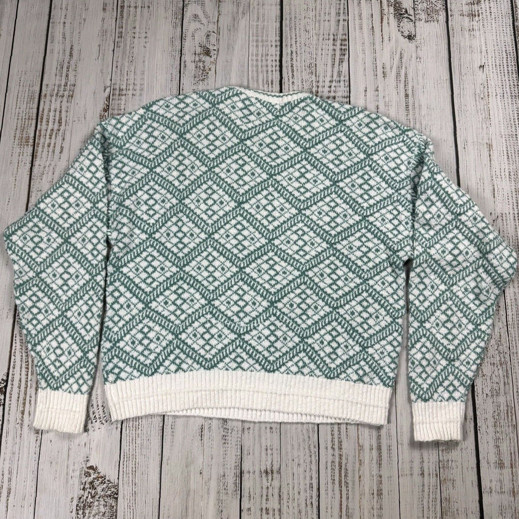 London Fog VTG London Fog Geometric Crewneck Sweater - Multicolor Cotton Knit - Men's L Pullover, Heavyweight, 90s London USA Theme Size US L / EU 52-54 / 3 - 8 Thumbnail