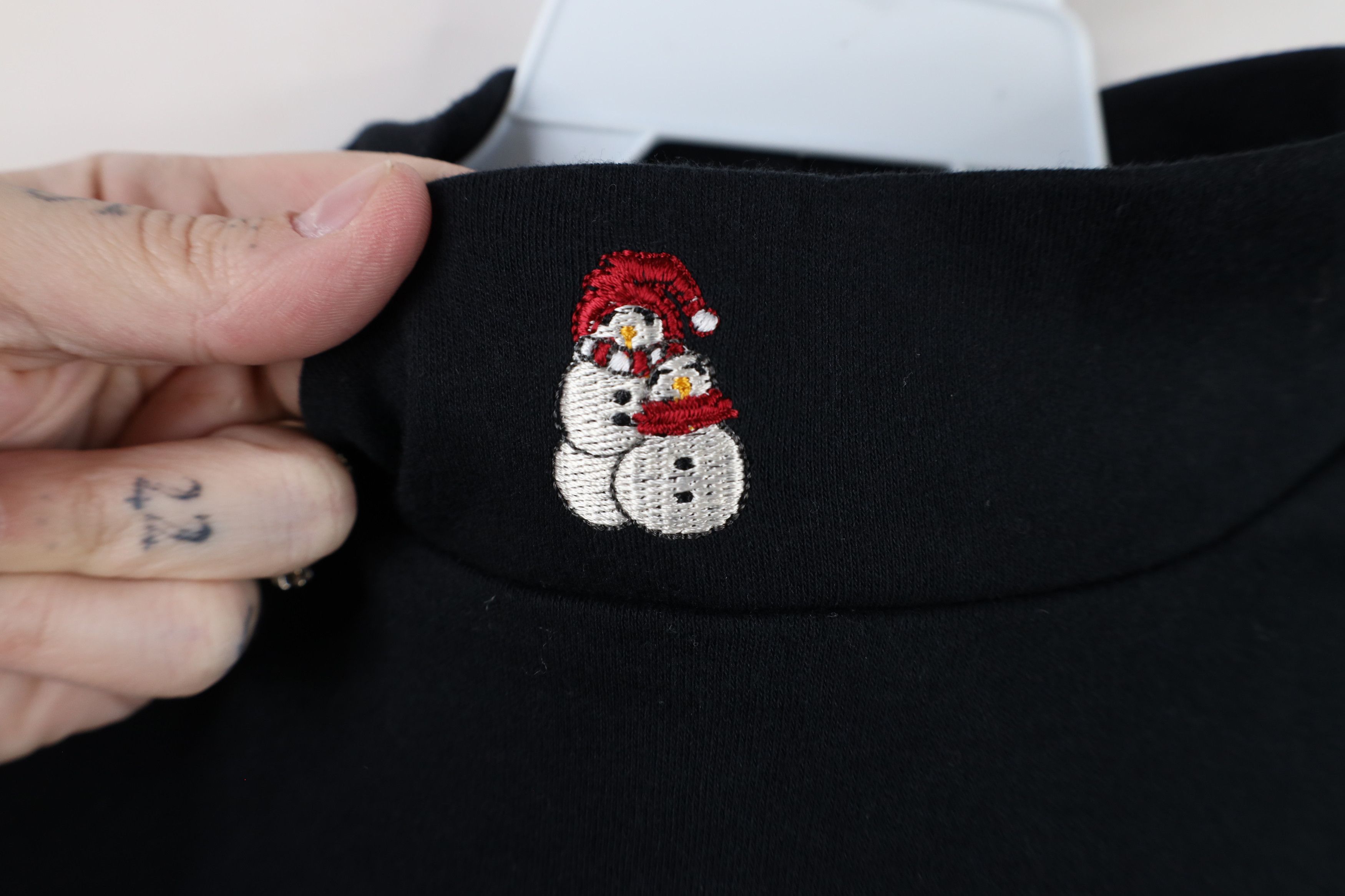 Vintage × Woolrich Woolen Mills Vintage 90s Woolrich Snowman Mock Neck T-Shirt Black Cotton Size XL / US 12-14 / IT 48-50 - 4 Thumbnail