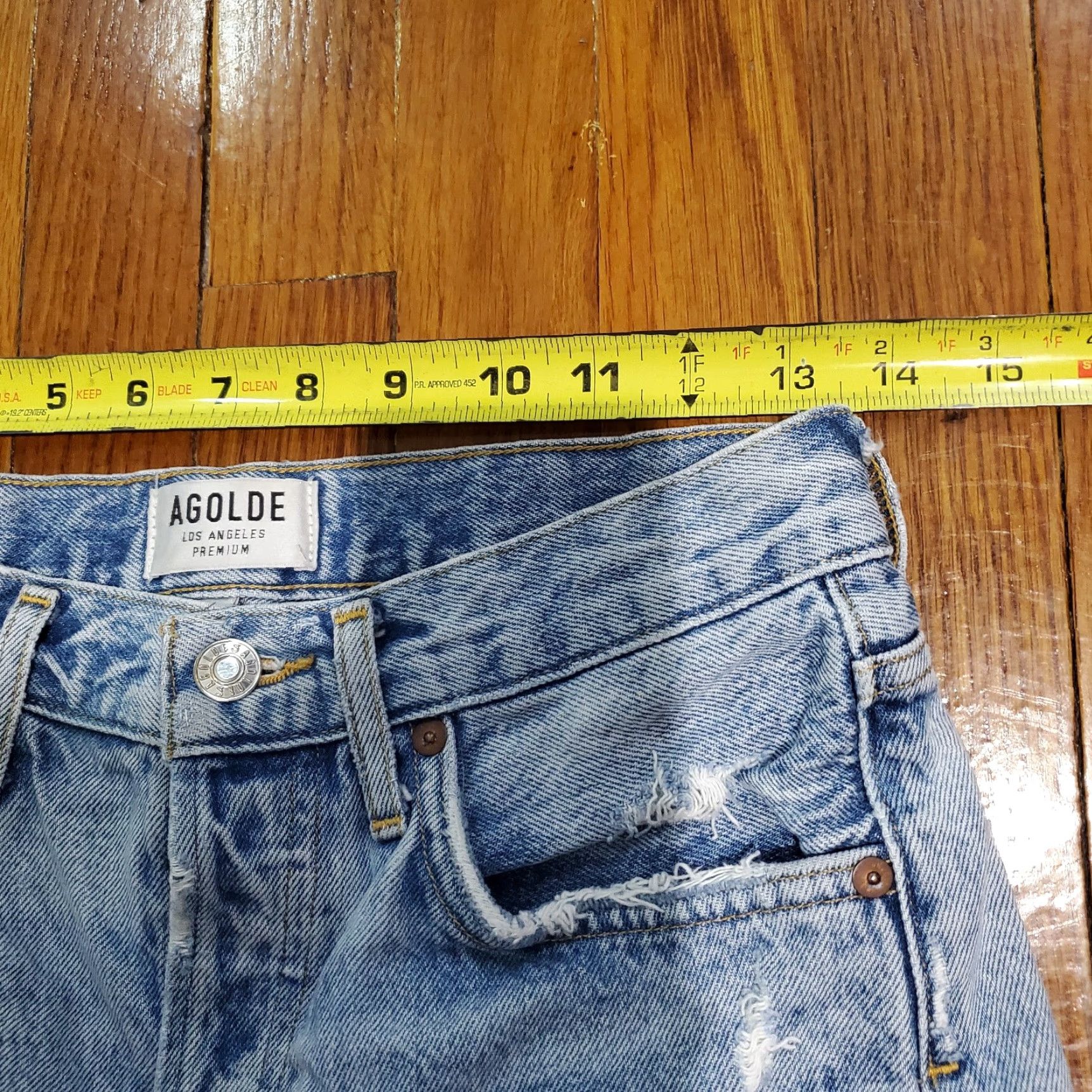 Agolde AGOLDE Parker Vintage Jean Shorts Women Size 24 Denim Cut Offs Frayed-Hem Size 42" / US 20 - 7 Thumbnail