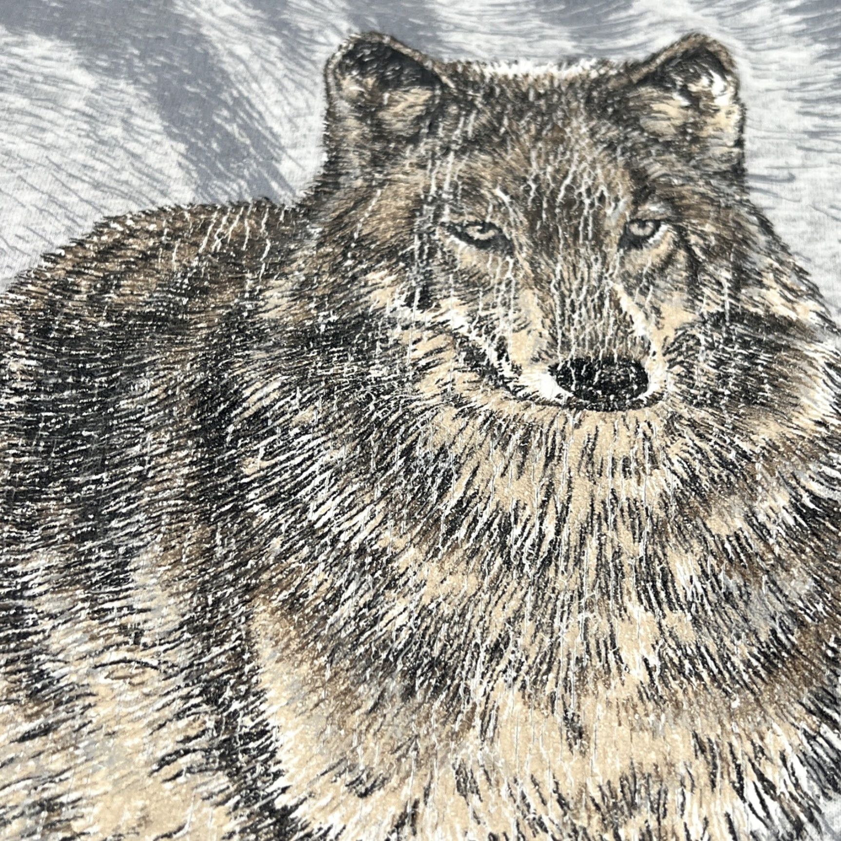 Vintage VINTAGE 90s Grey Wolf Canis Lupus Shirt Graphic Cracking Hanes USA XL Men Short Sleeve Cotton Tee Size US XL / EU 56 / 4 - 6 Thumbnail