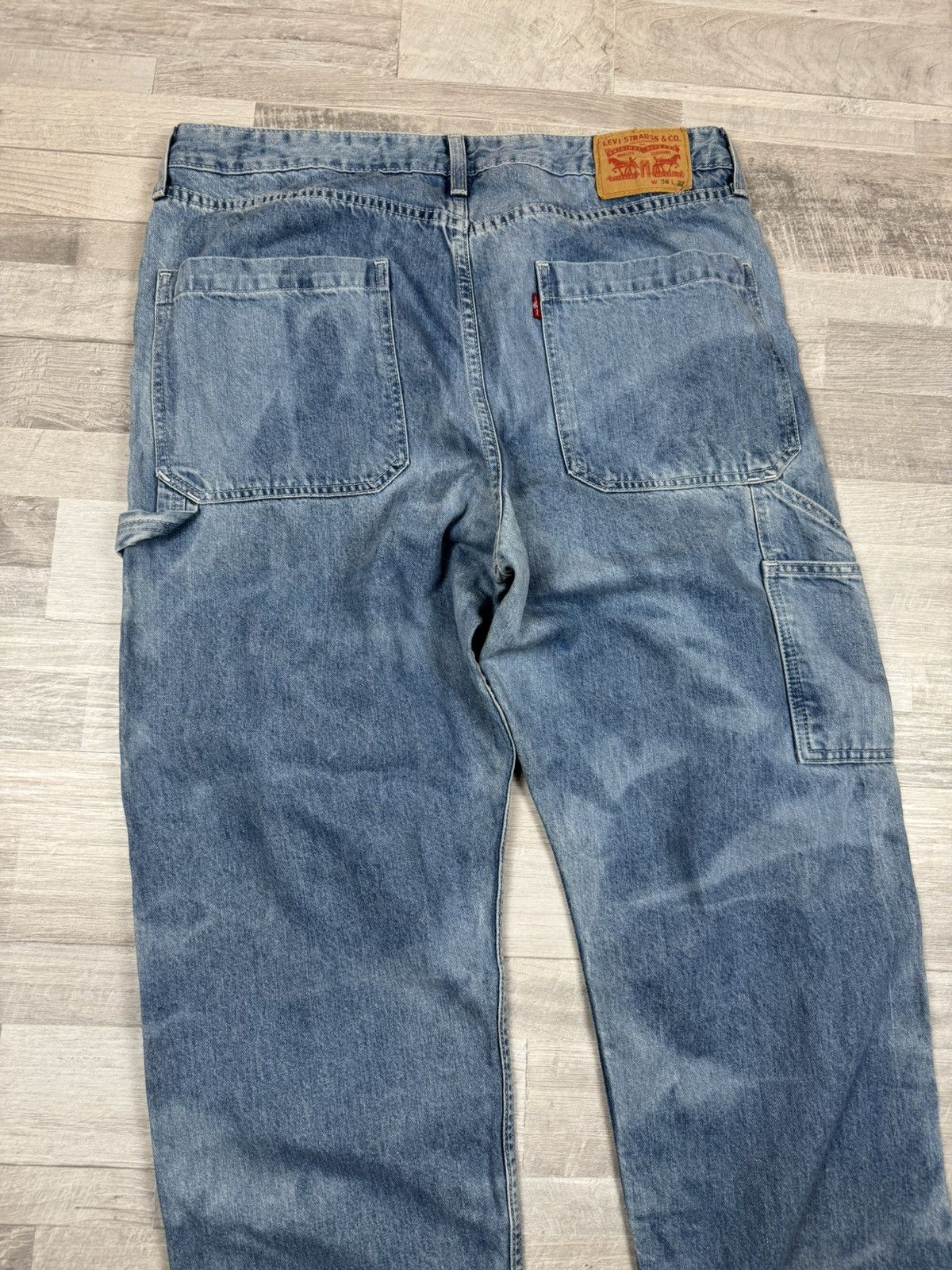 Levi's Crazy Vintage Y2K Baggy Levis Carpenter Washed Faded Denim Size US 36 / EU 52 - 3 Thumbnail