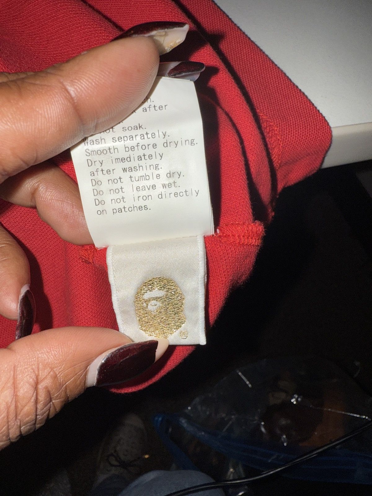 Bape A Bathing Ape Logo Polo – Red, Short Sleeve, Men’s Size US L / EU 52-54 / 3 - 3 Thumbnail