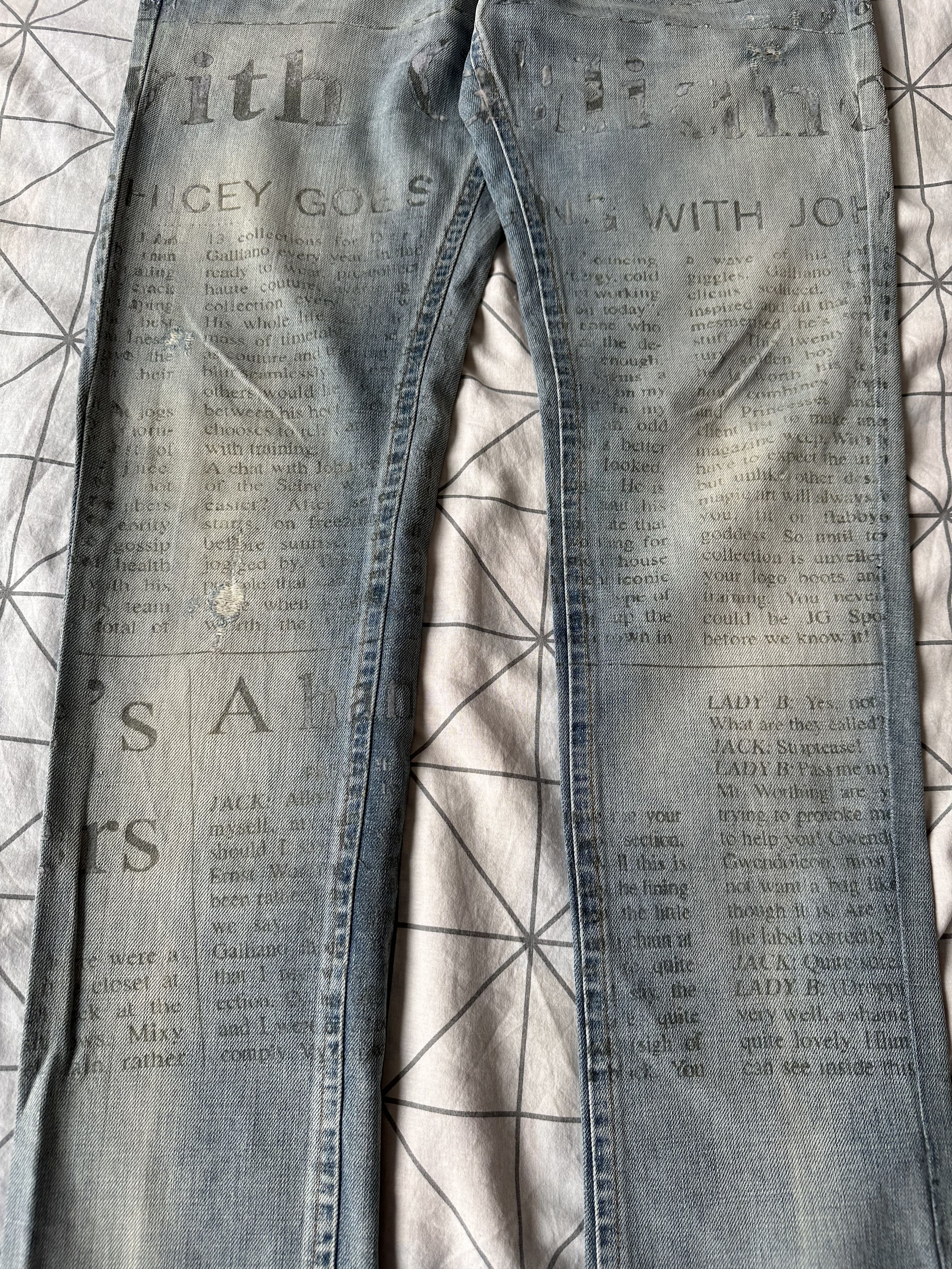 John Galliano Galliano Gazette Newspaper Light Blue Denim Size US 33 - 4 Thumbnail