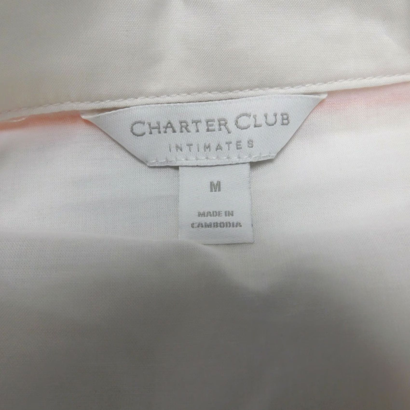 Charter Club Charter Club Notch Collar Woven Cotton Pajama Top White Medium Womens Pajama Top 100% Cotton Button Down Sleepwear Top Size M / US 6-8 / IT 42-44 - 4 Thumbnail