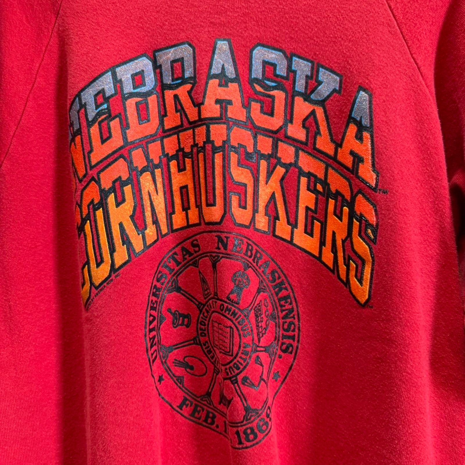 Vintage Vintage 90s Nebraska Huskers Football Crewneck Size US XL / EU 56 / 4 - 3 Thumbnail