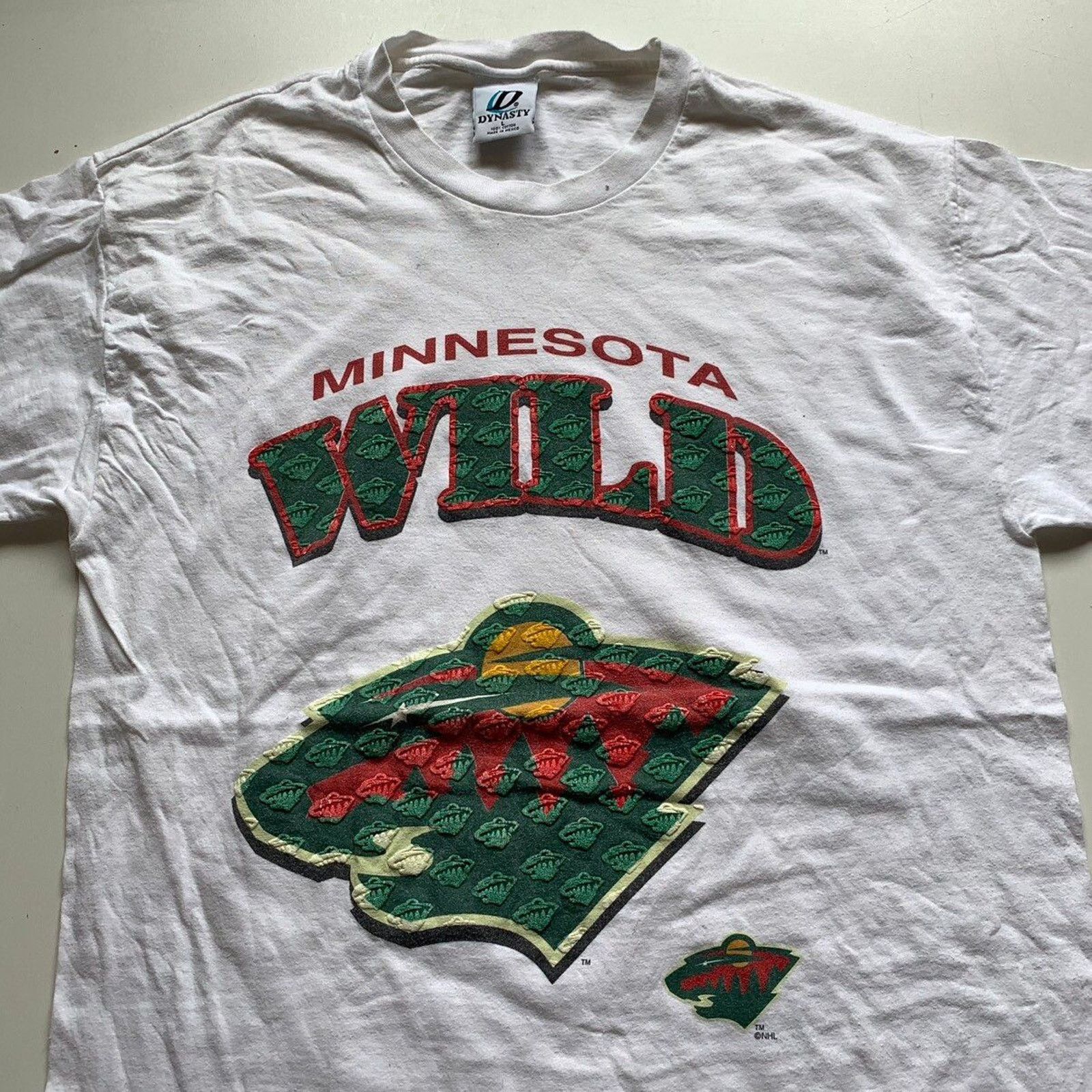 NHL × Vintage Vintage 90s Minnesota Wild NHL Hockey Graphic T Shirt Large Size US L / EU 52-54 / 3 - 2 Thumbnail