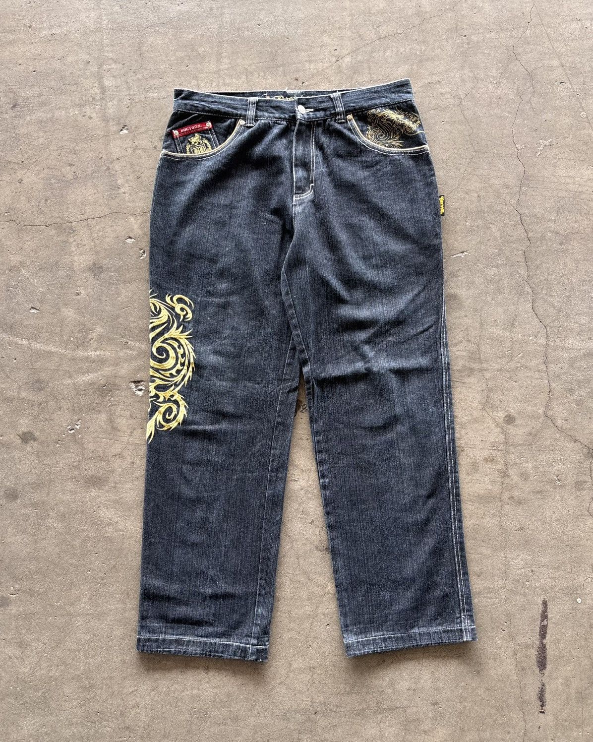 Dogtown 🔥RARE Dog Town Black Dragon Limited Edition Denim Jeans Size US 34 / EU 50 - 2 Thumbnail