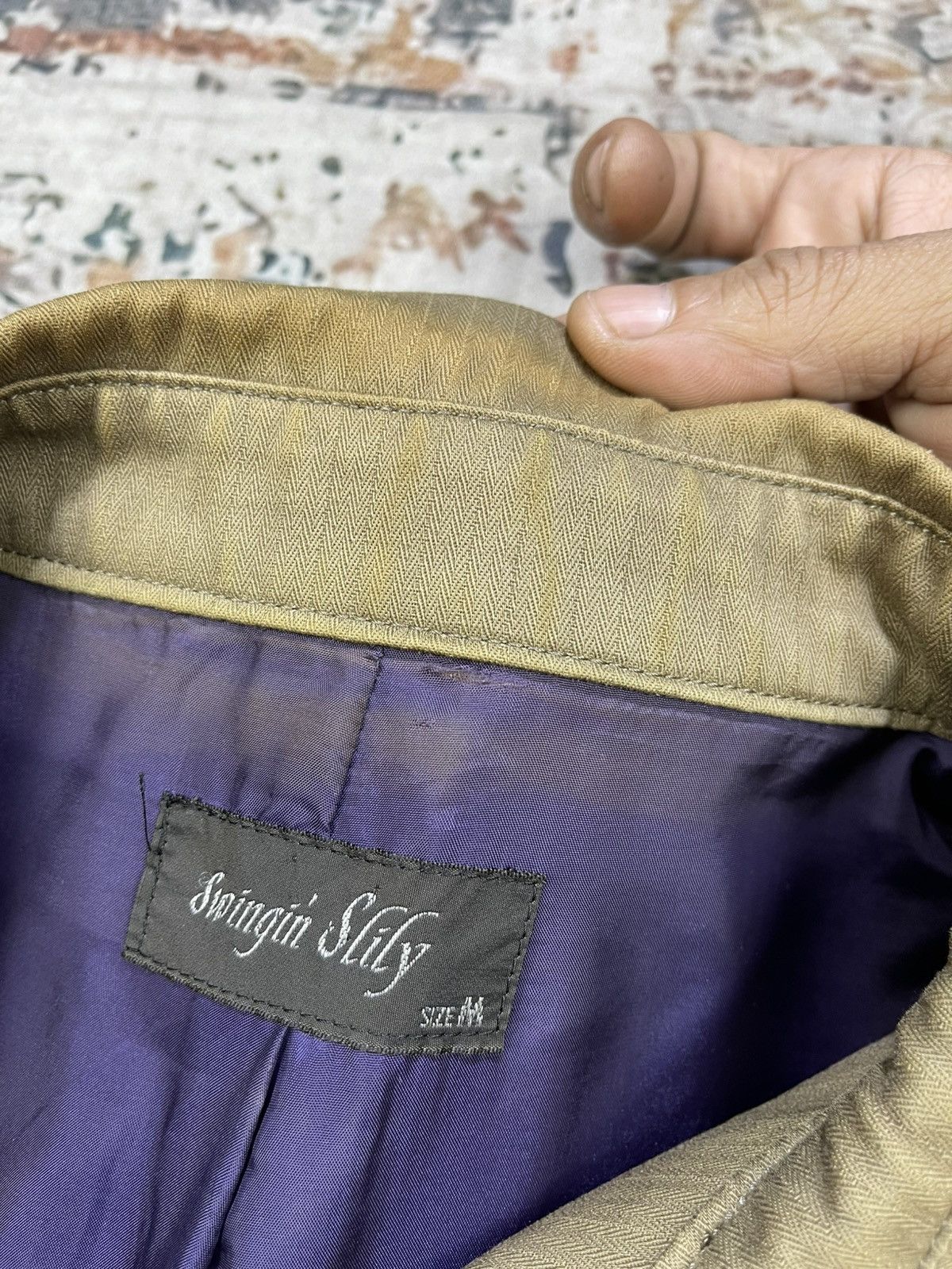 Japanese Brand Swingin Slily Herringbone Laced Gusset Jacket Size US M / EU 48-50 / 2 - 6 Thumbnail
