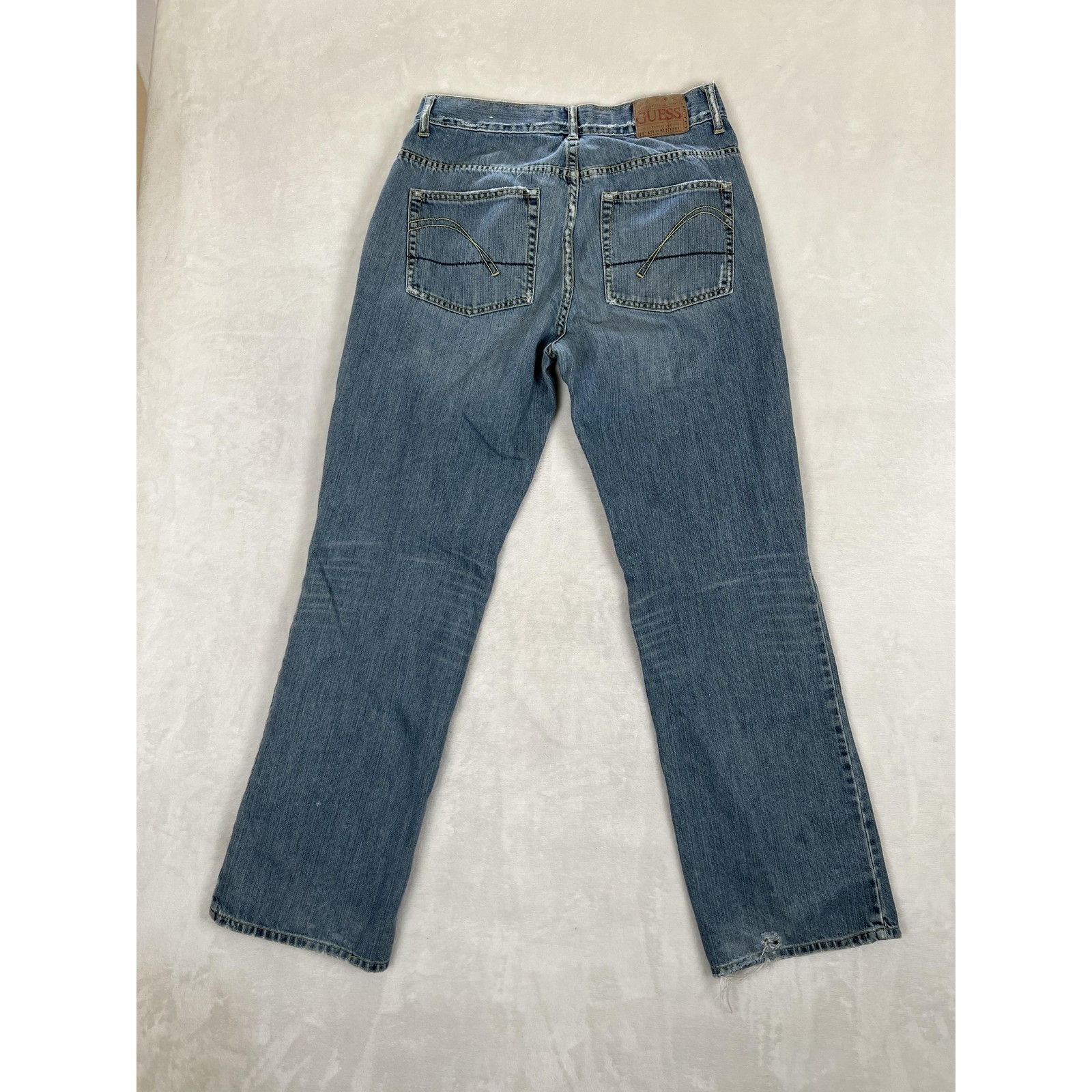 Guess Guess Jeans Mens 30 Blue Distressed Straight Leg Denim Vinta Size US 30 / EU 46 - 10 Thumbnail