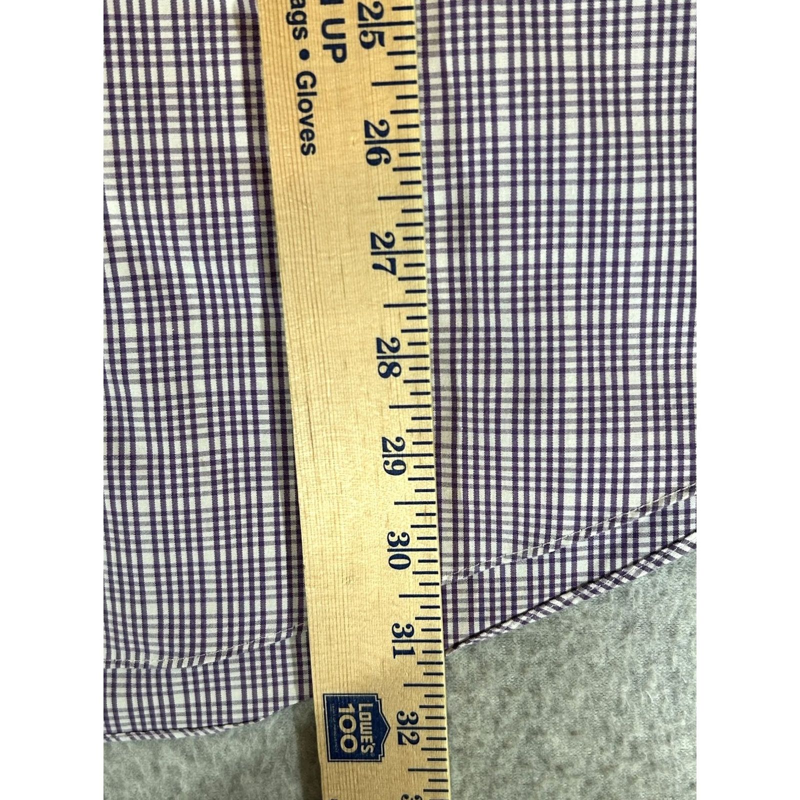 Brooks Brothers Brooks Brothers Shirt Mens Large Purple Check Long Sleeve Button Business Formal Size 42R - 7 Thumbnail