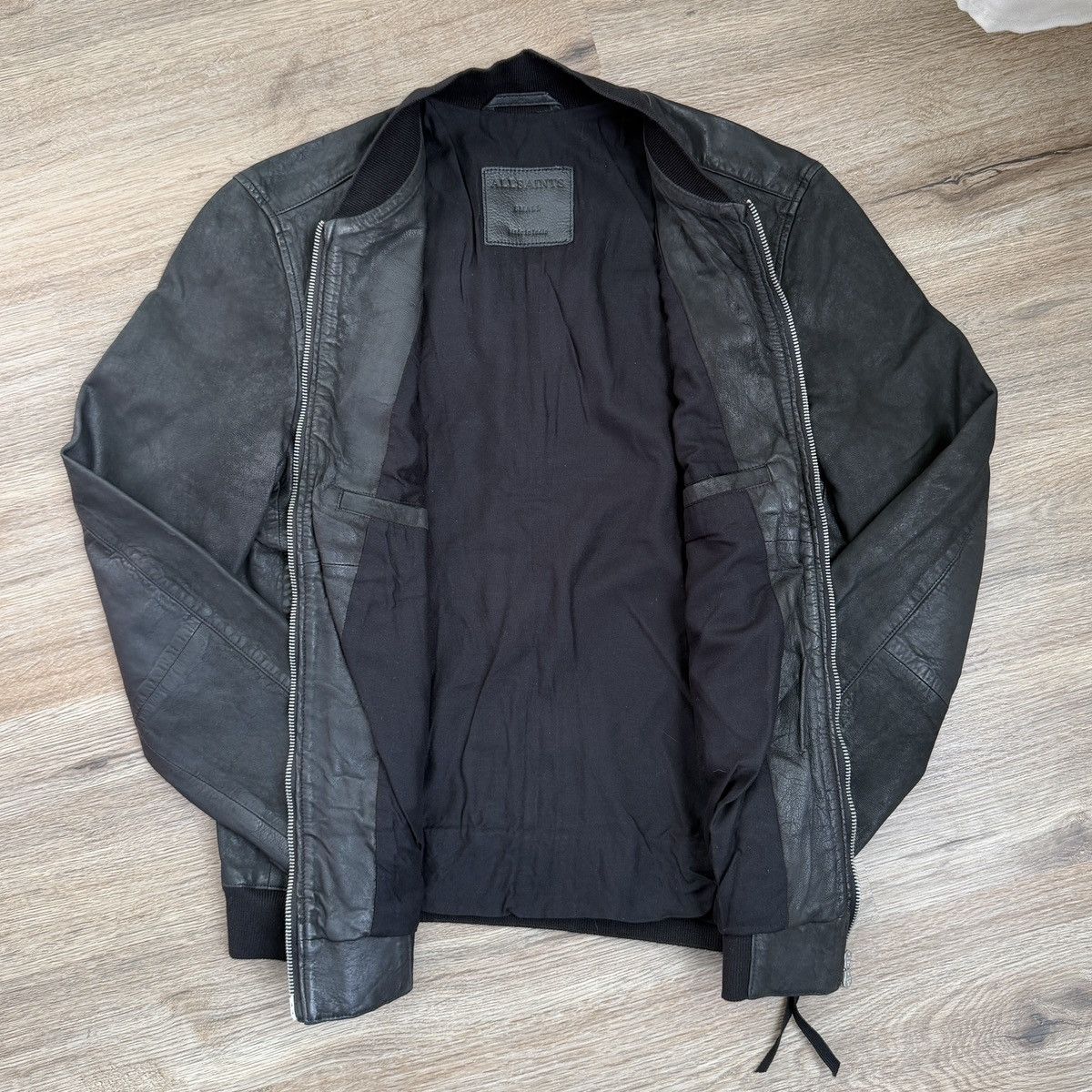 Allsaints AllSaints Black Leather Bomber Jacket - Size Small Size US S / EU 44-46 / 1 - 4 Thumbnail