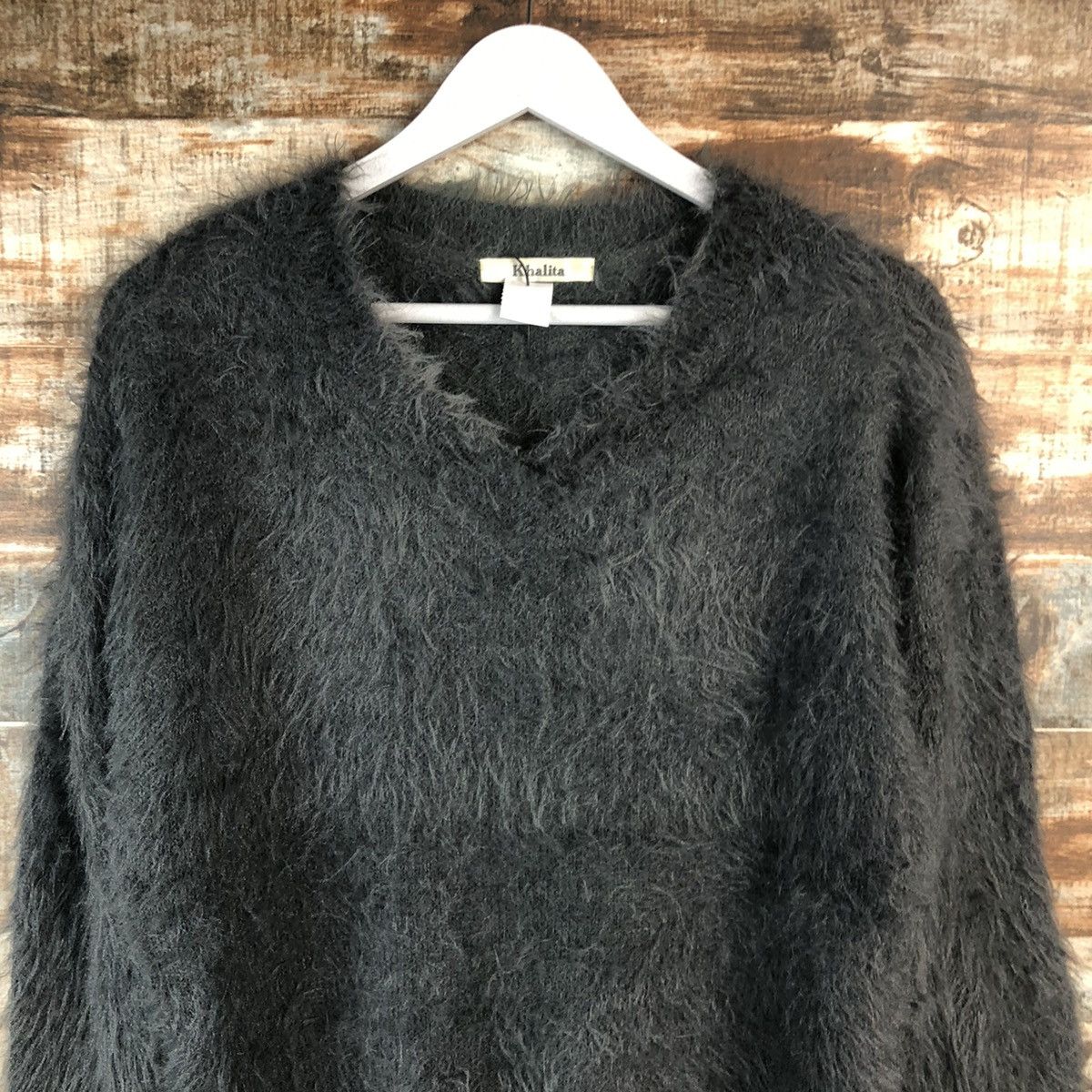 Japanese Brand DL Khalita Gray Mohair shaggy fur Knitwear #C391 Size M / US 6-8 / IT 42-44 - 5 Thumbnail