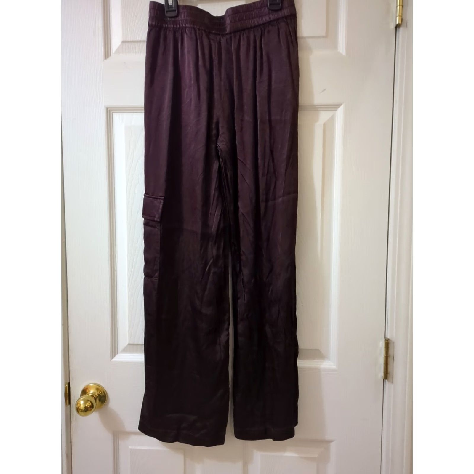 Young Fabulous & Broke Young Fabulous & Broke Lounge Pants Brown Viscose Rayon S Satin Relaxed Women Regular Pants Size 28" / US 6 / IT 42 - 3 Thumbnail