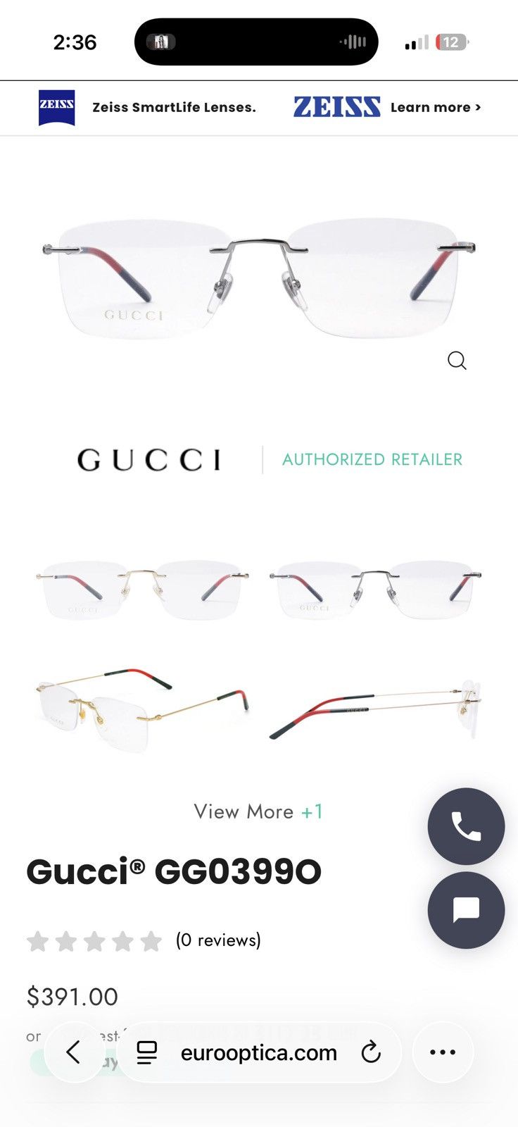 Gucci Gucci GG0399O Eyeglasses – Silver / Multicolor Size ONE SIZE - 11 Thumbnail