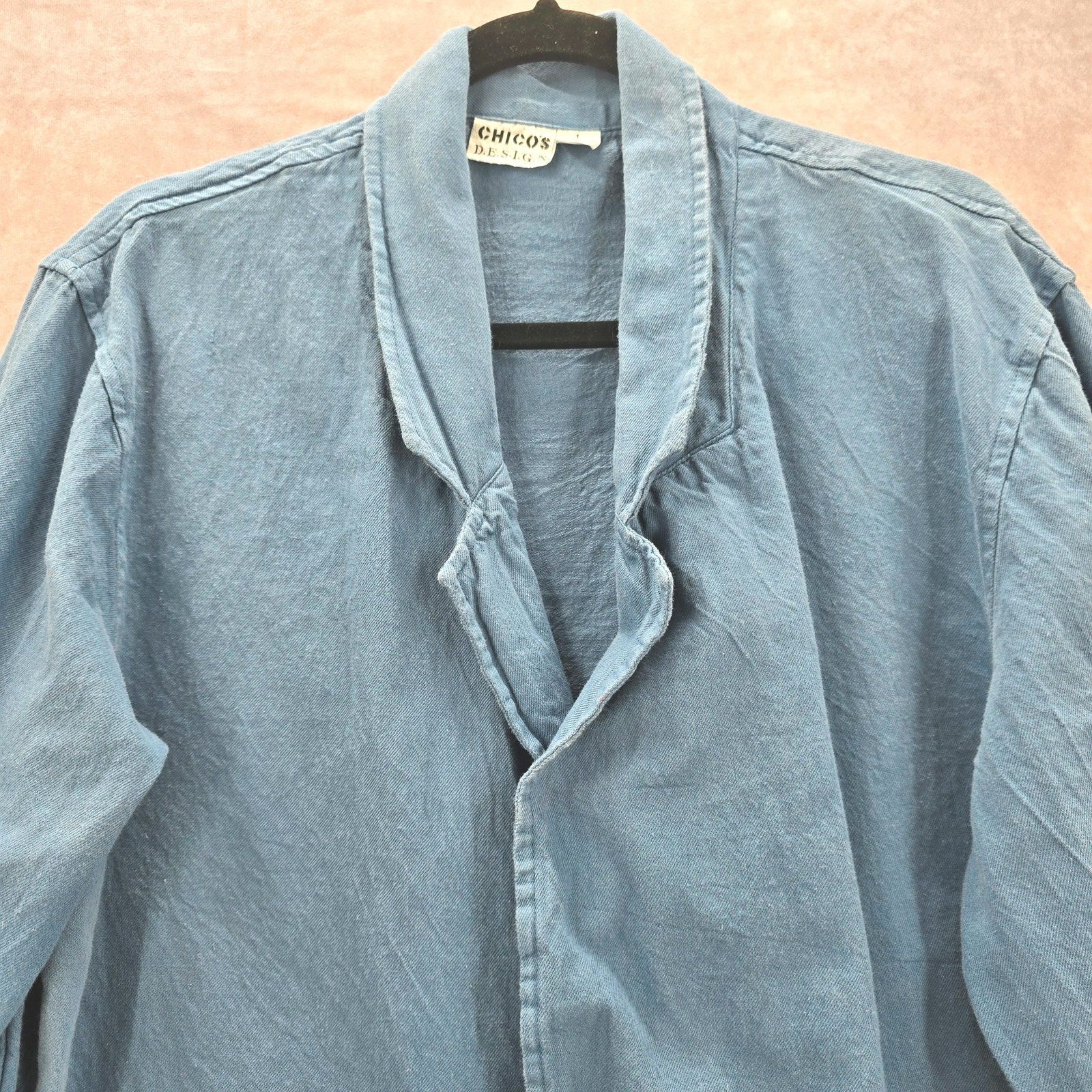 Other Chico's Design Blue Coat Jacket Cotton Extra Large Size XL / US 12-14 / IT 48-50 - 3 Thumbnail