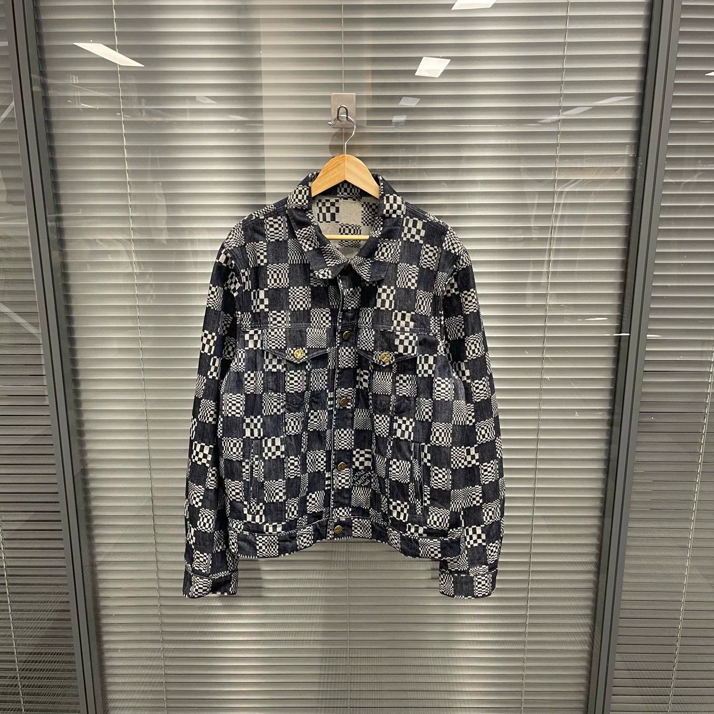 Louis Vuitton Louis Vuitton Damier All Over Logo Denim Jacket 56 New Size US XL / EU 56 / 4 - 1 Thumbnail