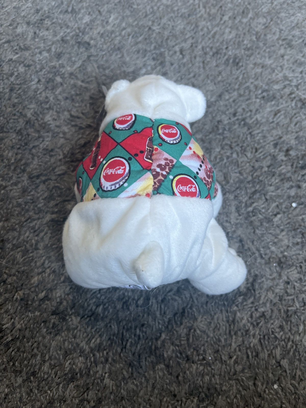 Coca Cola 1997 Coca-Cola Polar Bear In Argyle Shirt Bean Bag Plush Size ONE SIZE - 2 Thumbnail
