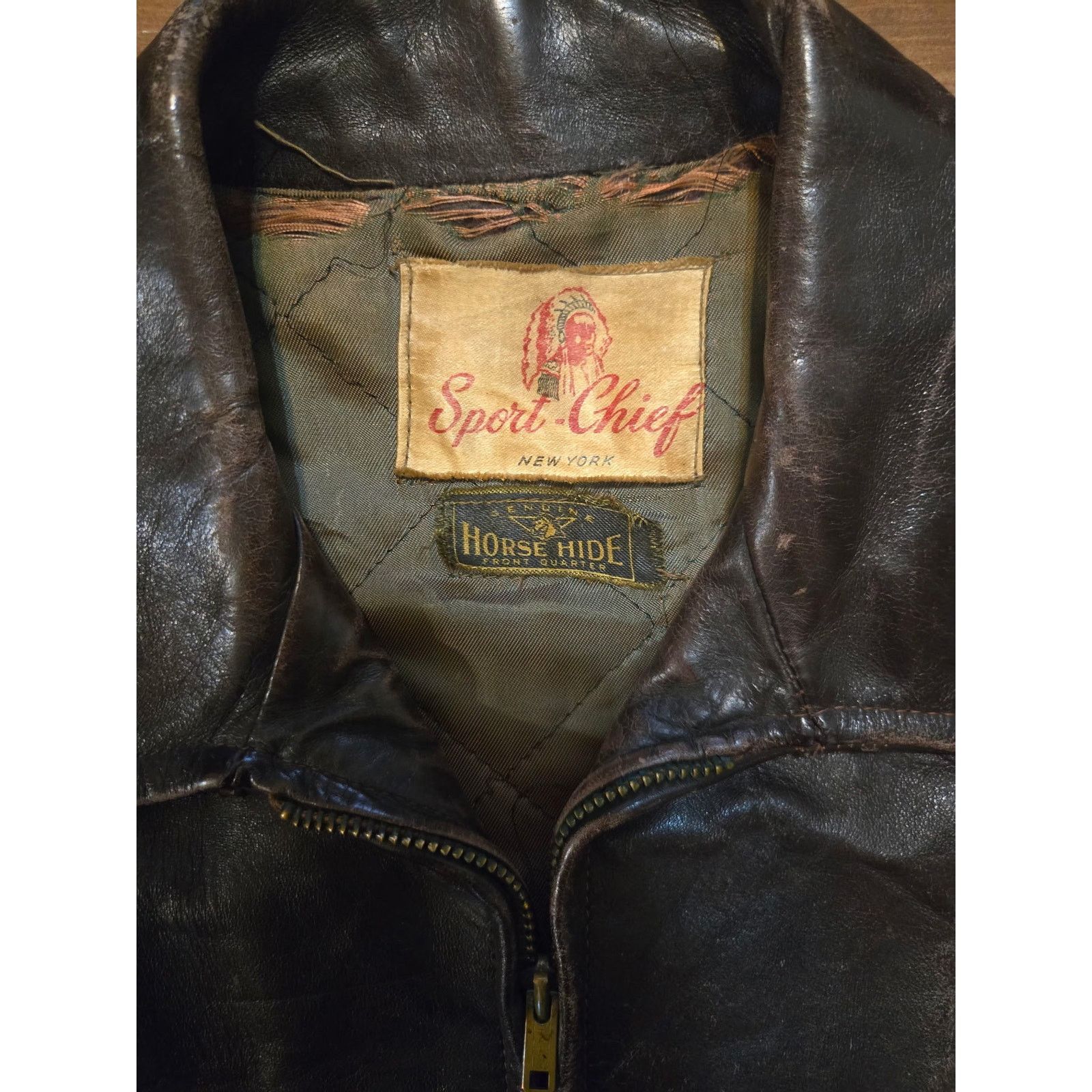 Vintage Vintage 1950s Sport-Chief Horsehide Leather Jacket Size US L / EU 52-54 / 3 - 6 Thumbnail