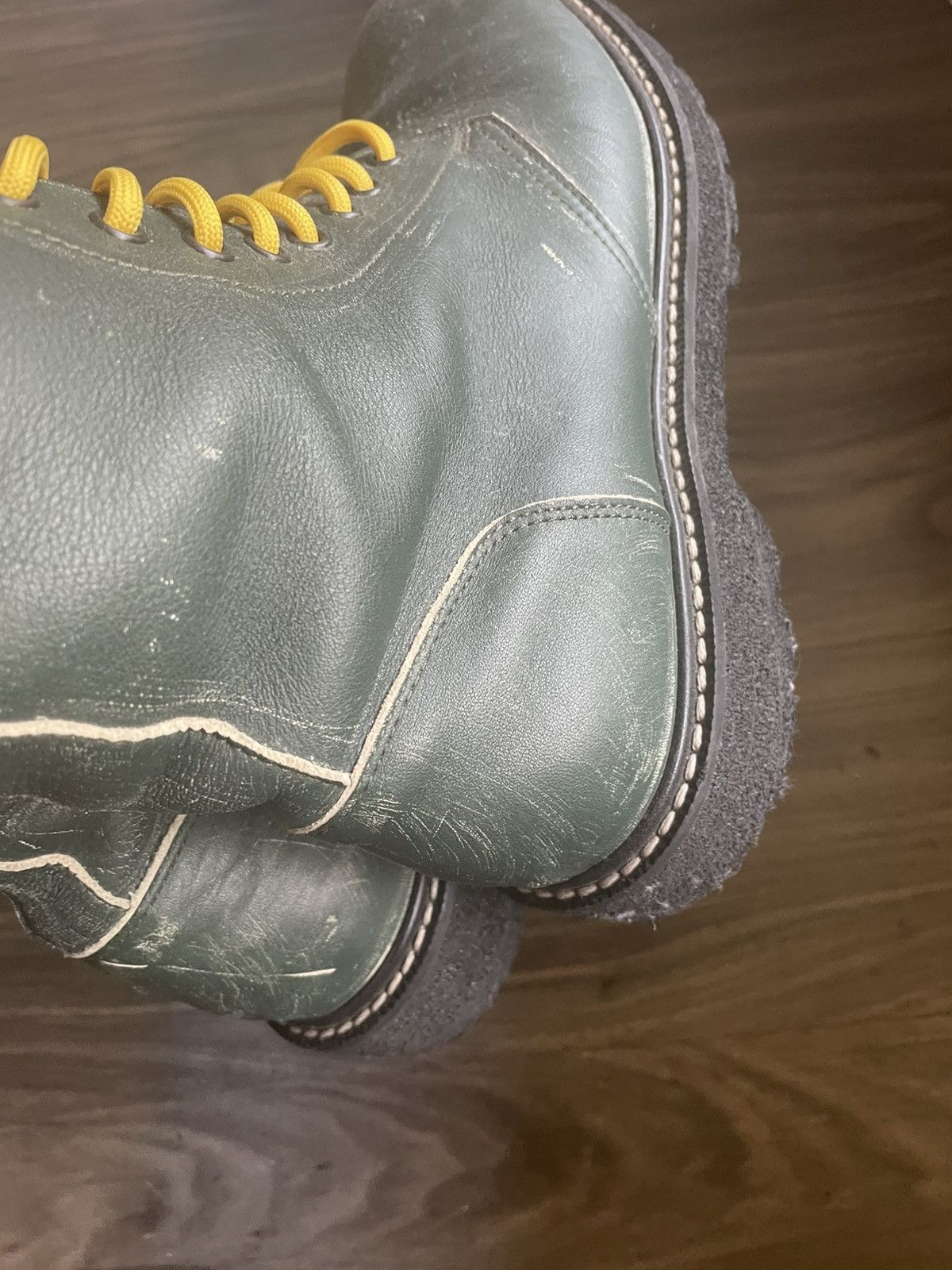 Maison Margiela FW17 Distressed Green Combat Boot Size US 10 / EU 43 - 5 Thumbnail