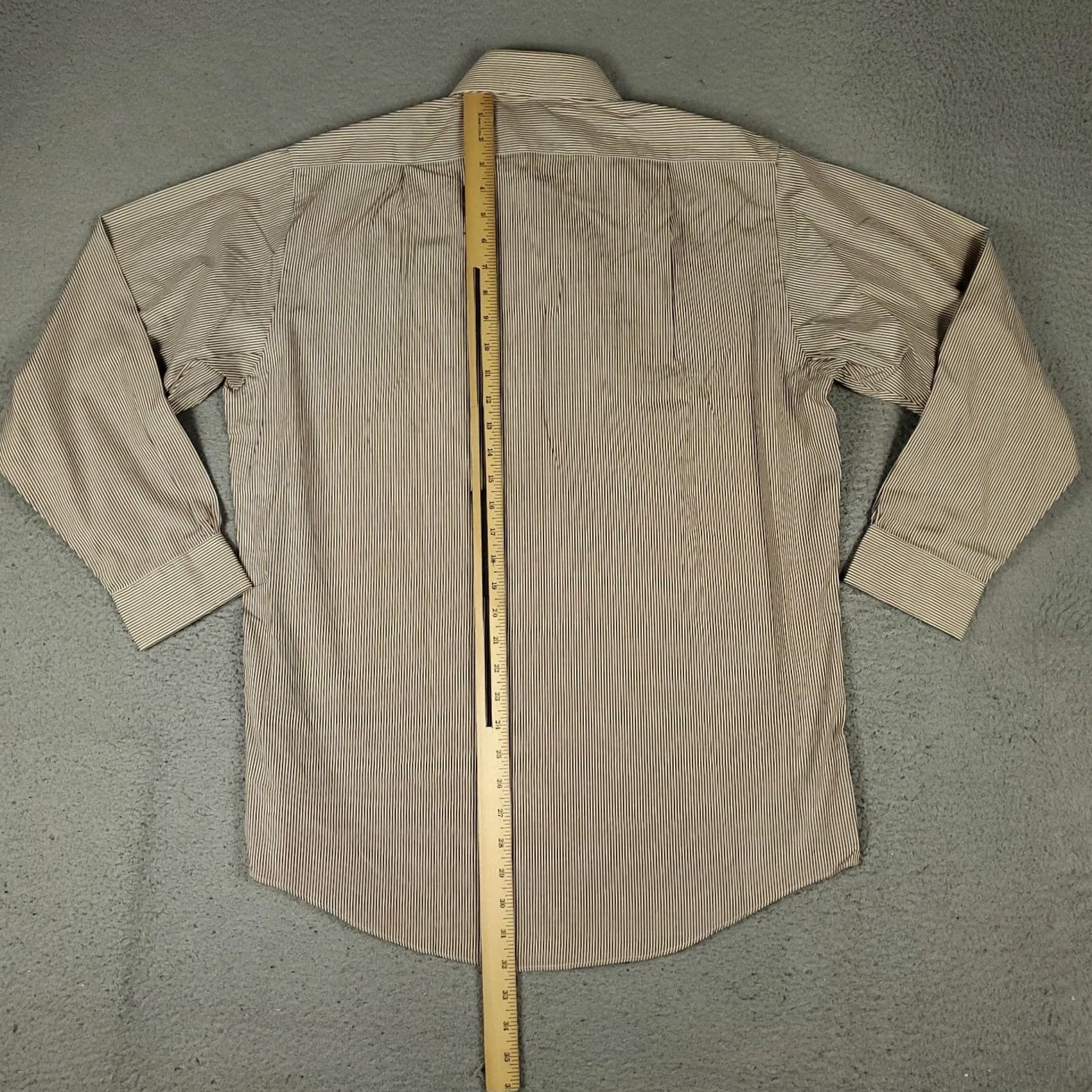Brooks Brothers Brooks Brothers Shirt Mens 15.5 Brown Striped Dress Button Up Long Sleeve Size 42R - 4 Thumbnail