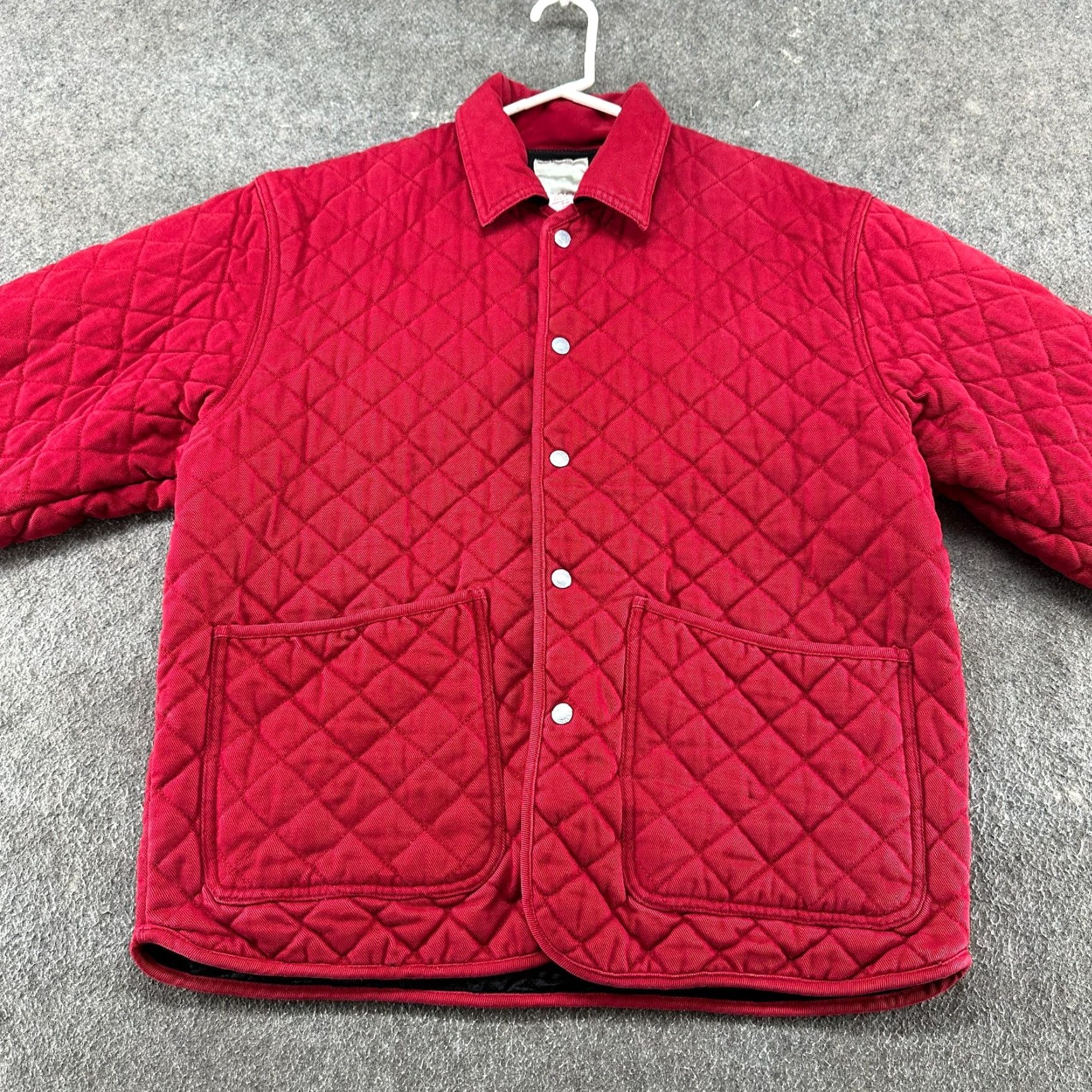 Esprit VINTAGE Esprit Jacket Womens M Red Quilted Diamond Snap Chore Barn Coat 90s Size M / US 6-8 / IT 42-44 - 3 Thumbnail