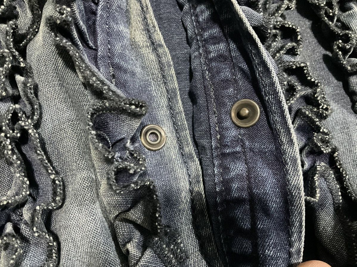 Diesel × Hysteric Glamour × Japanese Brand 🔥Sick Y2K Diesel Ruffled Denim Sleeveless Shirt Size US L / EU 52-54 / 3 - 5 Thumbnail