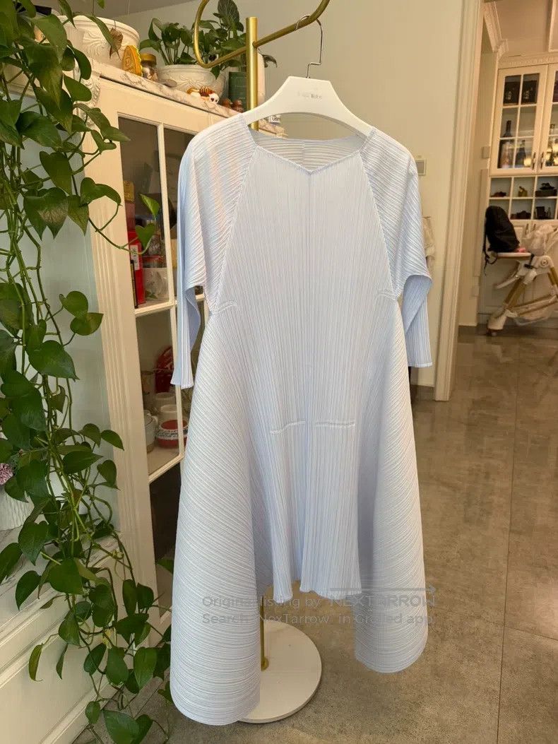 Issey Miyake Issey Miyake Ice Blue Dress Size L / US 10 / IT 46 - 2 Thumbnail