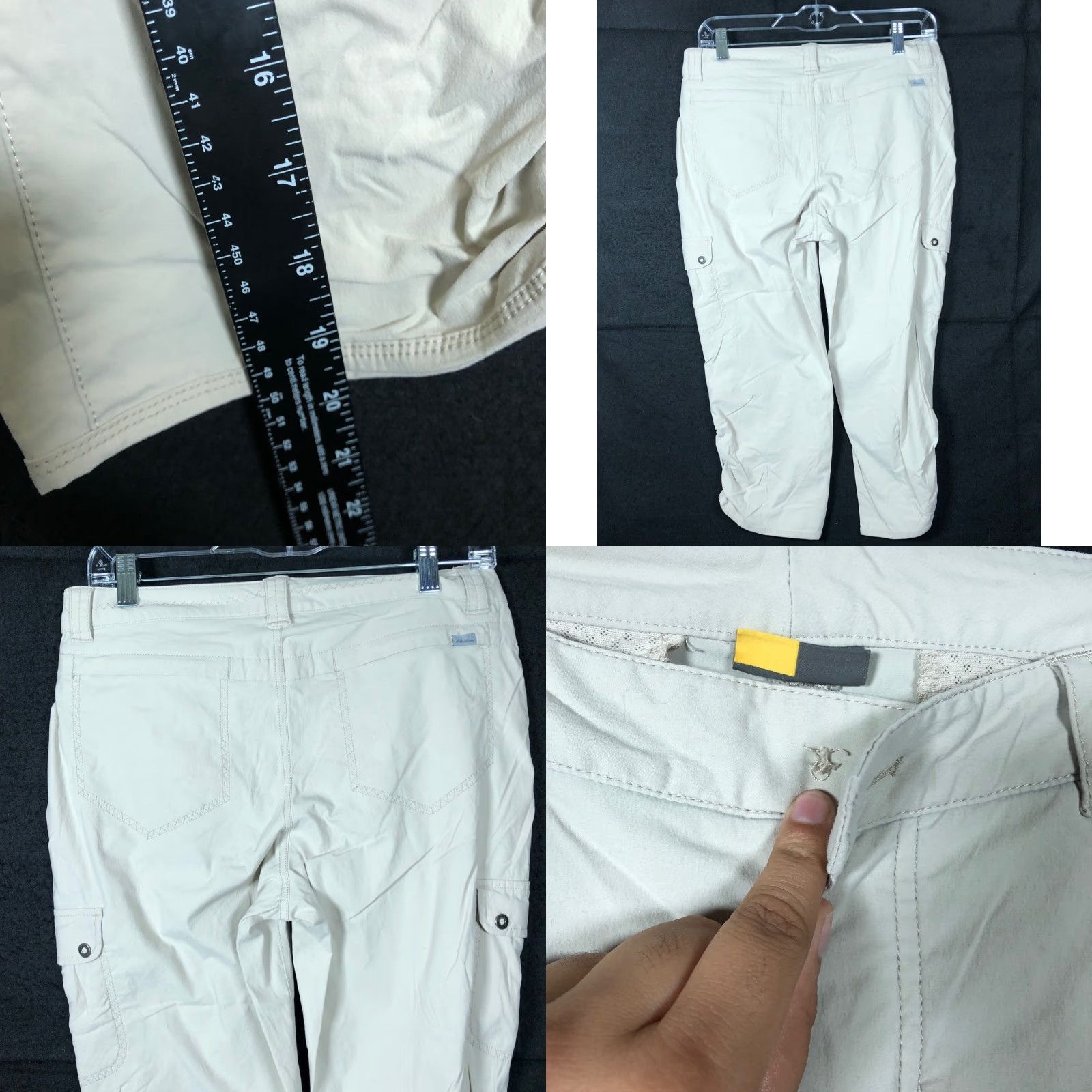 Eddie Bauer VINTAGE Eddie Bauer Womens Pants Tan Cargo Travex Capri Hiking Stretch 4 Size 27" / US 4 / IT 40 - 8 Thumbnail