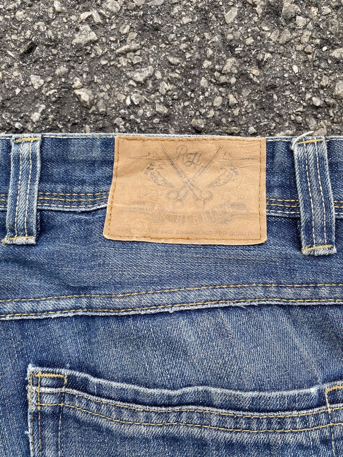 Japanese Brand × Tornado Mart Red Hearing Bootcut Blue Washed Distressed Denim Size US 34 / EU 50 - 14 Thumbnail