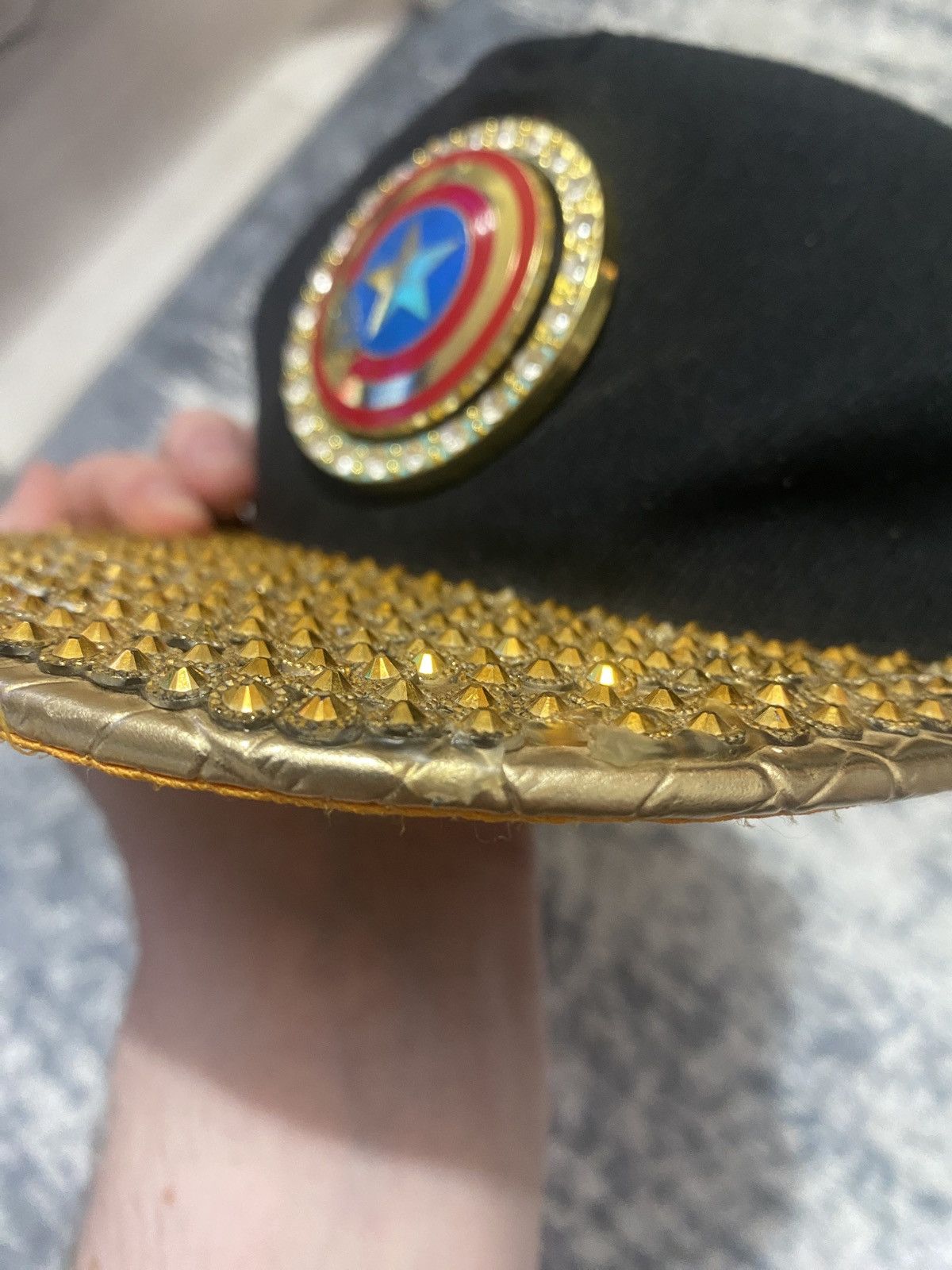 Captain America Cap with custom Spinning Logo Sequins