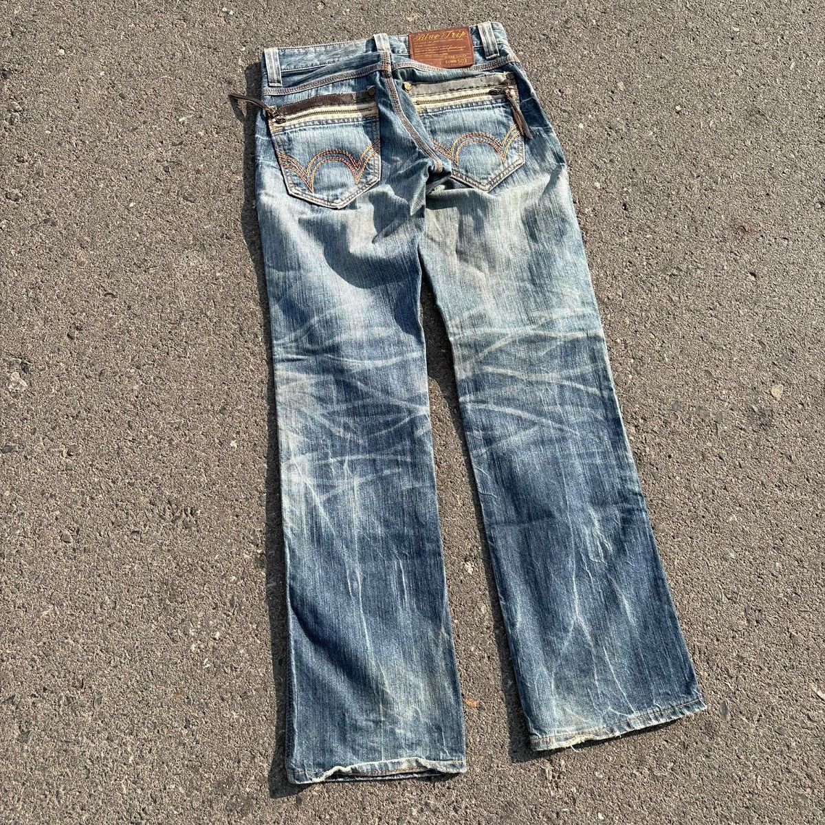 Edwin EDWIN 503 Blue Trip Distressed Denim Jeans Bootcut Vintage Size US 30 / EU 46 - 14 Thumbnail