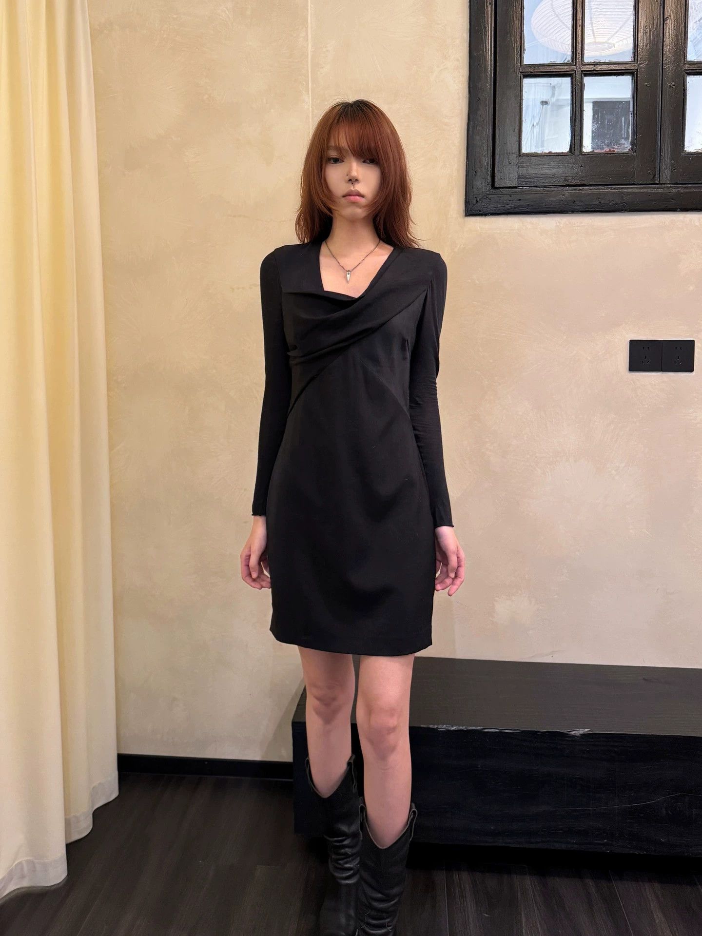 Helmut Lang Helmut Lang Deconstructed Wool Tie LS Dress Size 4 Vintage Size S / US 4 / IT 40 - 1 Thumbnail