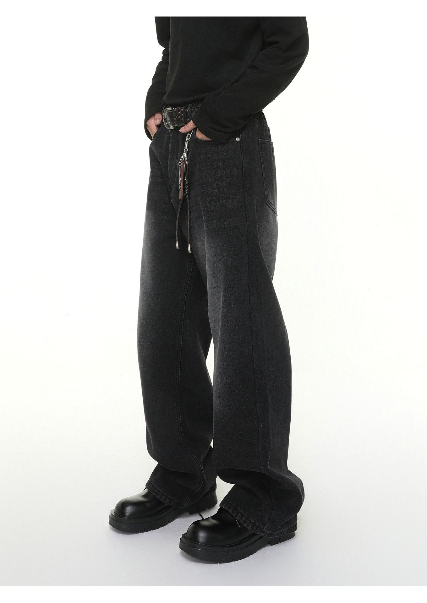 Japanese Brand Men's Japanese classic straight leg casual washed jeans Size US 32 / EU 48 - 3 Thumbnail