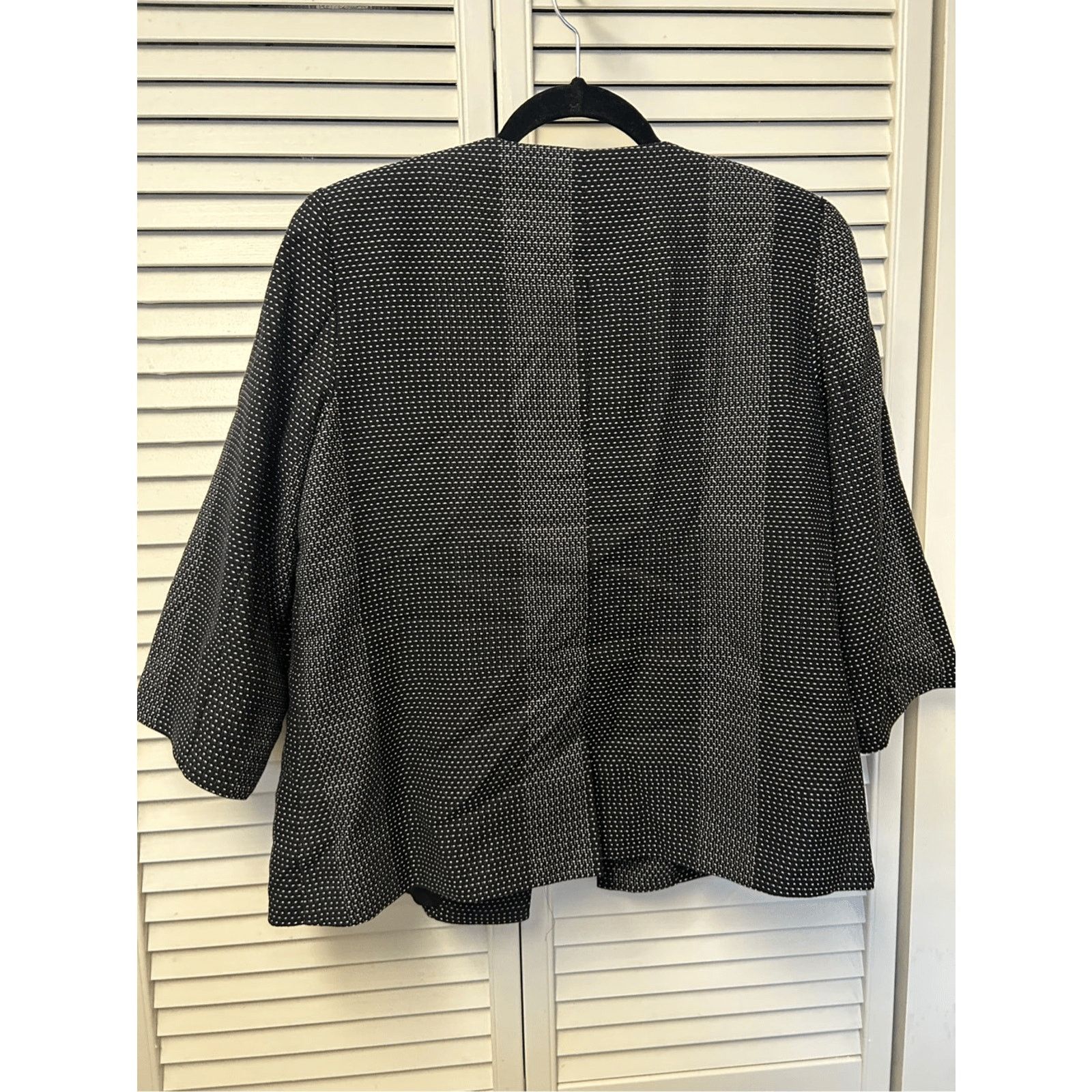Eileen Fisher Eileen Fisher Woven Round Neck Open-Front Blazer Sz Small Size S / US 4 / IT 40 - 4 Thumbnail