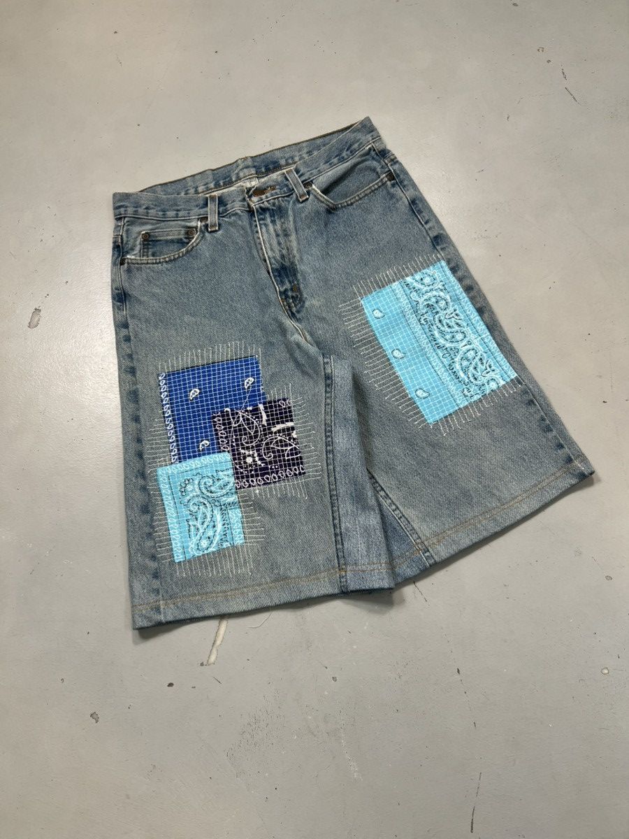 Levi's 1OF1 uncycled faded glory bandana patch stitch jort Size US 30 / EU 46 - 1 Thumbnail