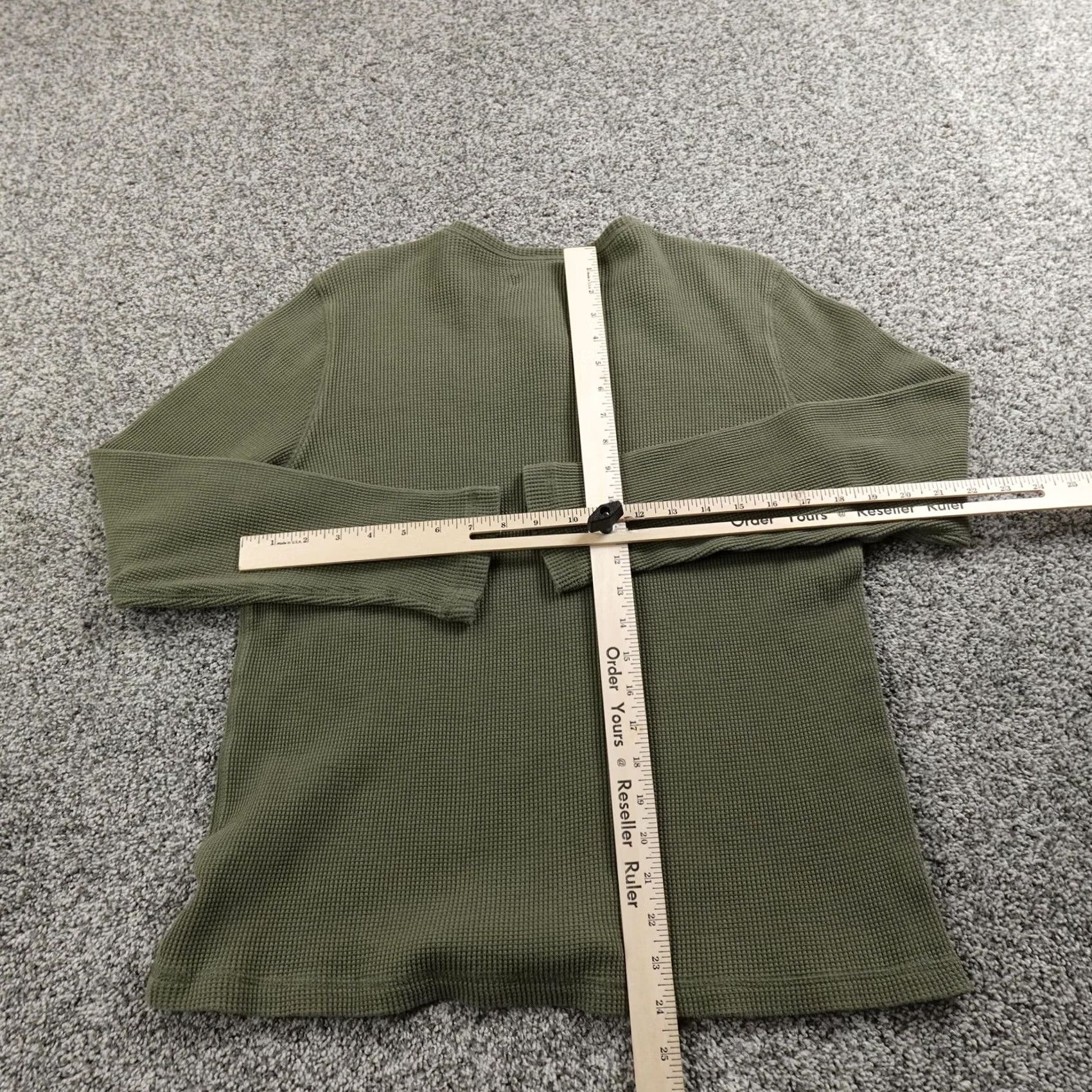 Everlane Everlane Shirt Mens L Green Organic Cotton Waffle Thermal Henley Long Sleeve Size US L / EU 52-54 / 3 - 5 Thumbnail