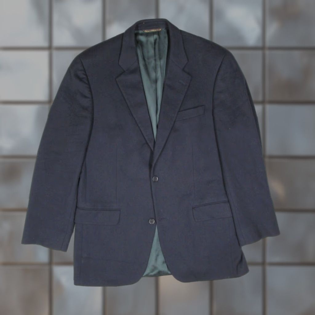 Vintage BARNEYS NEW YORK LORO PIANA Jacket Mens 42 Long Blue Blazer Size 42R - 1 Thumbnail