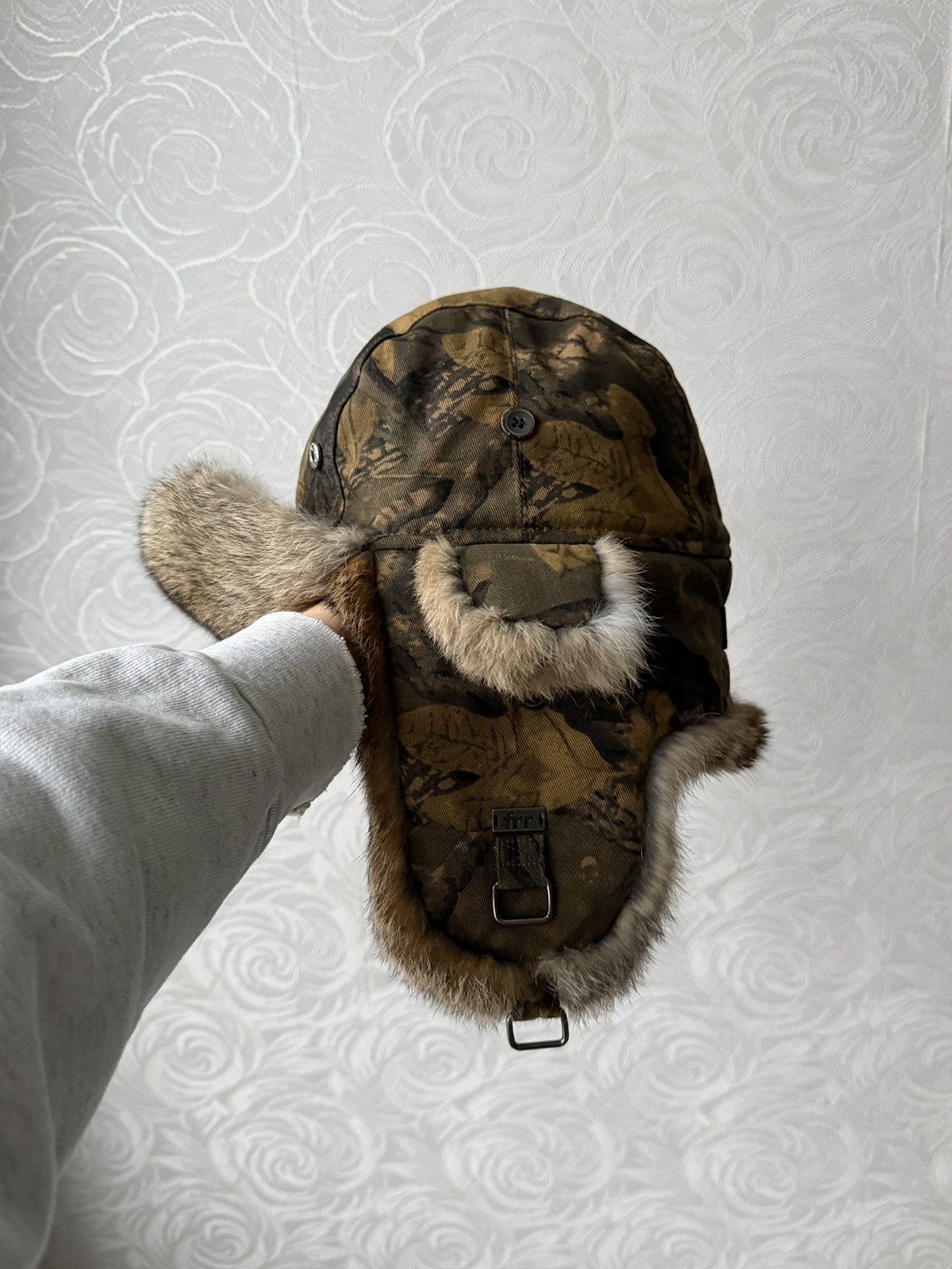 Realtree Rabbit Fur Earflap Hat Ushanka Camo Tree Y2K FRR Canada Rare Size ONE SIZE - 4 Thumbnail