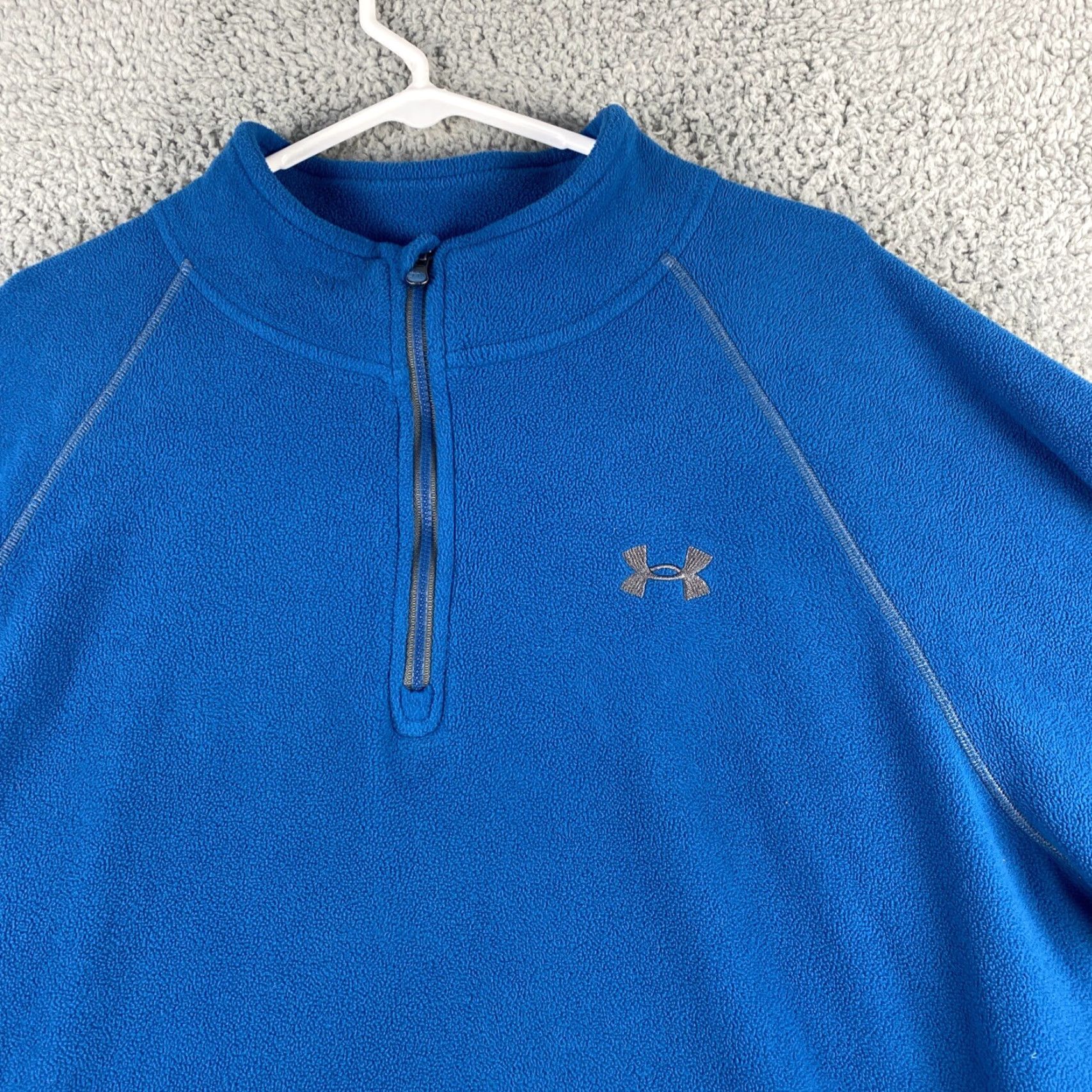 Under Armour UNDER ARMOUR Royal Blue Full Zip Sweatshirt Jacket Men's Large Sherpa Size US L / EU 52-54 / 3 - 2 Thumbnail