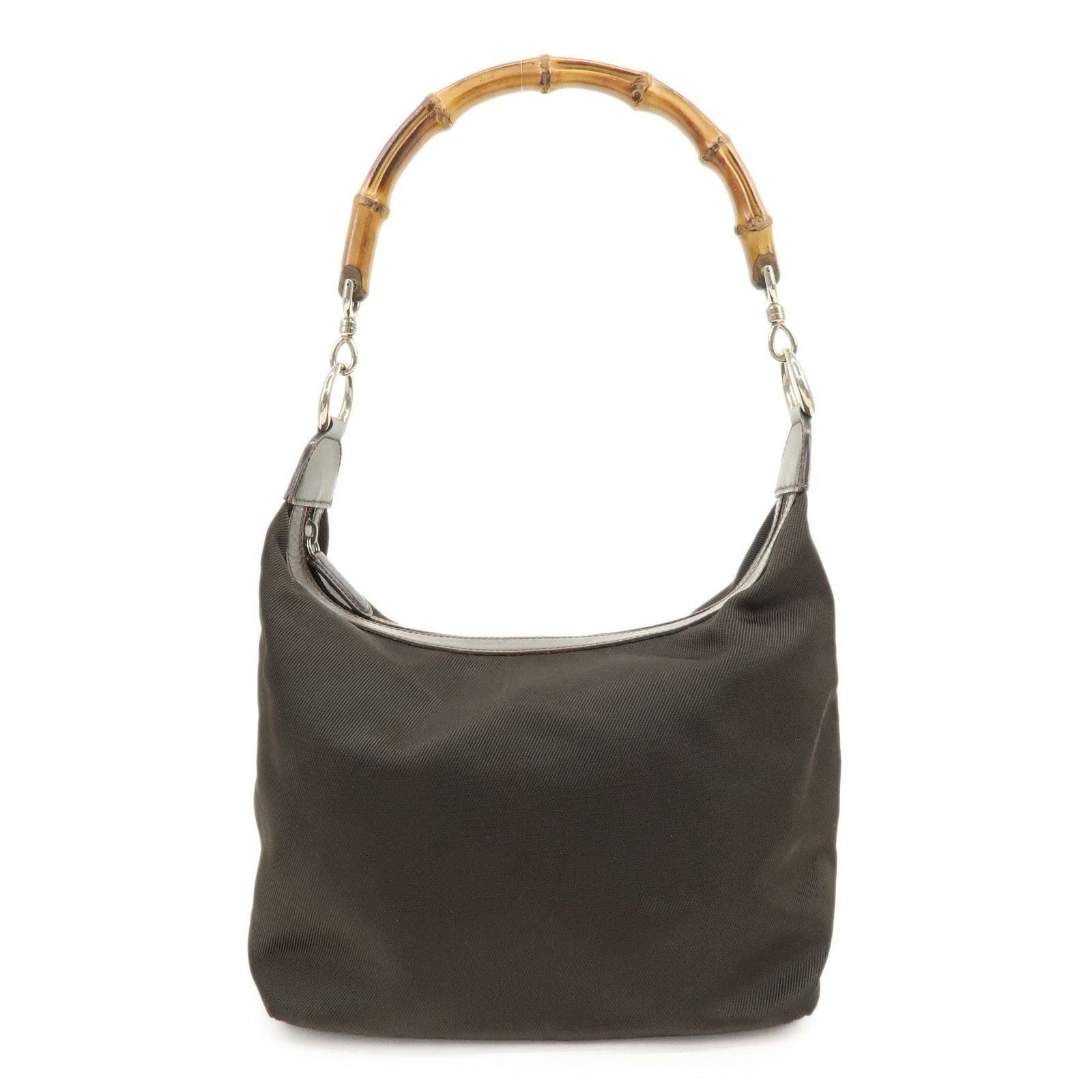Gucci Gucci Bamboo Nylon Shoulder Bag Brown Size ONE SIZE - 1 Thumbnail
