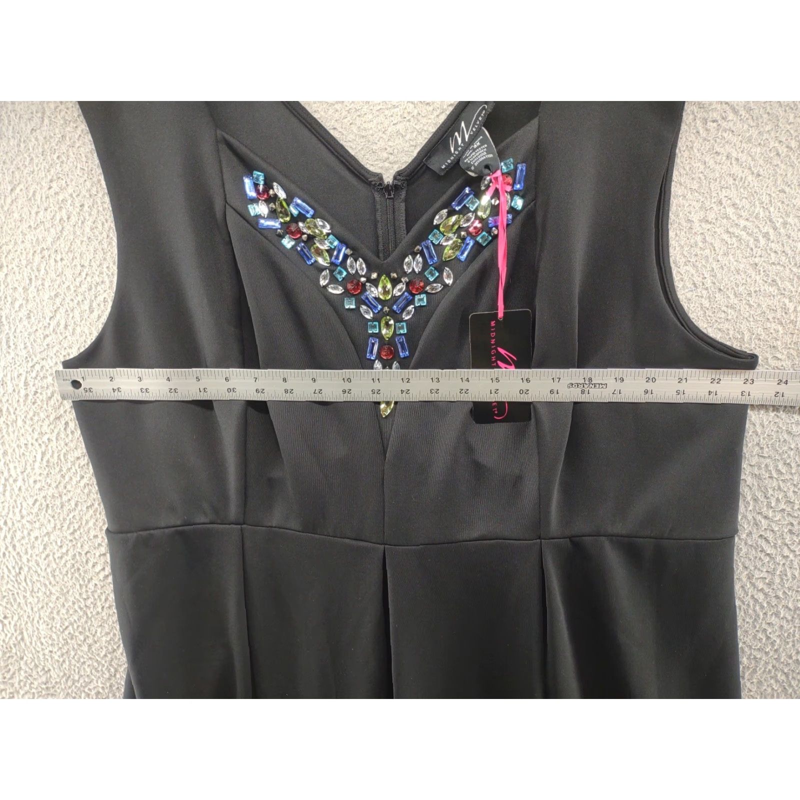 Velvet Midnight Velvet Co Jeweled Neckline V Neck Dress Women's Plus SZ 3X Velour NEW Dress Size XXL / US 16-18 / IT 52-54 - 4 Thumbnail