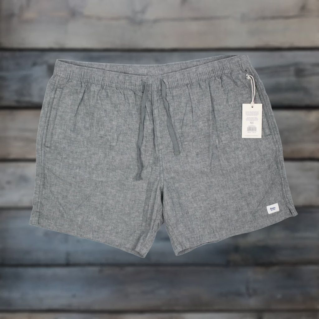 Katin Katin Men's Isaiah Local Shorts XXL x 7" Inseam Steel Blue Bermuda Casual Drawstring Pockets 75% Cotton 25% Linen Size US 39 - 1 Thumbnail