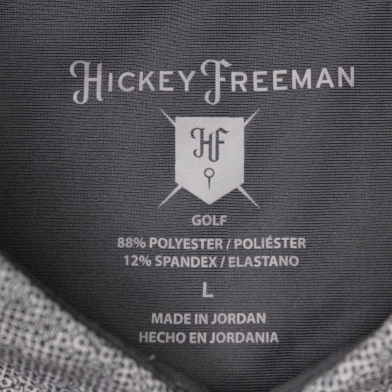 Vintage Hickey Freeman Golf Polo Shirt Mens Large Gray Geometric Short Sleeve Pullover Size US L / EU 52-54 / 3 - 7 Thumbnail