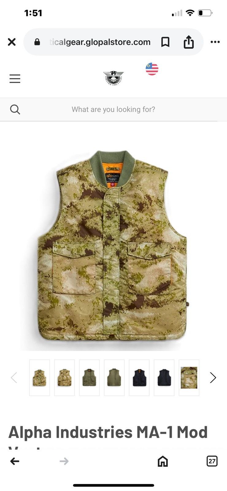Alpha Industries Alpha Industries men’s vest camo M NWT Size US M / EU 48-50 / 2 - 5 Thumbnail