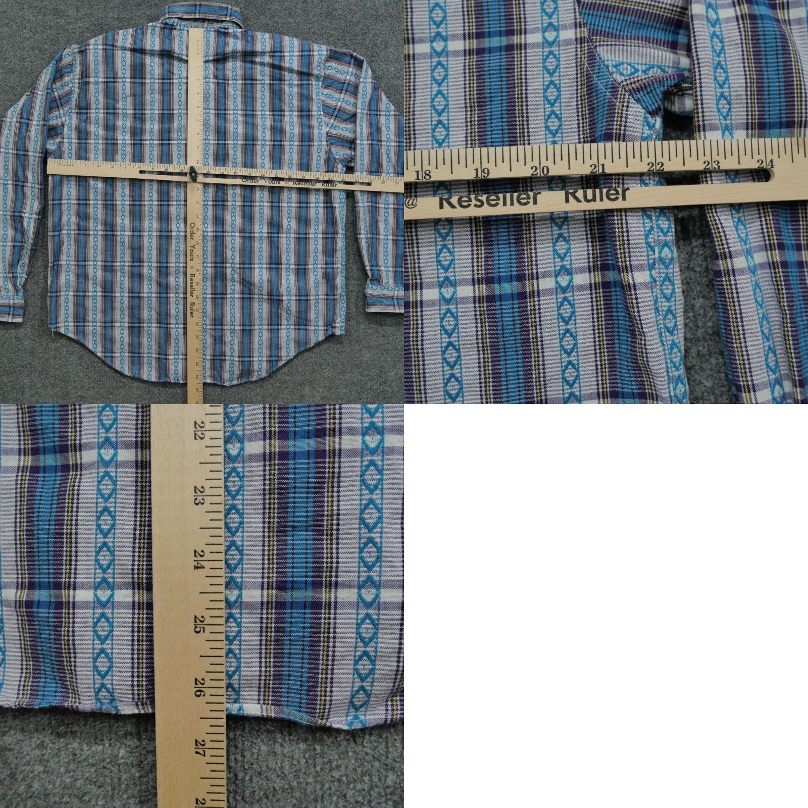 Lee VINTAGE Lee Shirt Womens Large Blue Purple Striped Aztec Button Up 80s Size L / US 10 / IT 46 - 8 Thumbnail