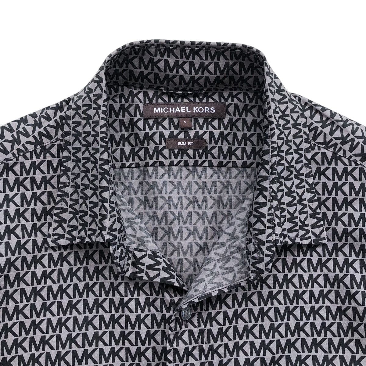 Michael Kors Michael Kors Slim Fit Logo Print Stretch Cotton Shirt Size US S / EU 44-46 / 1 - 13 Thumbnail