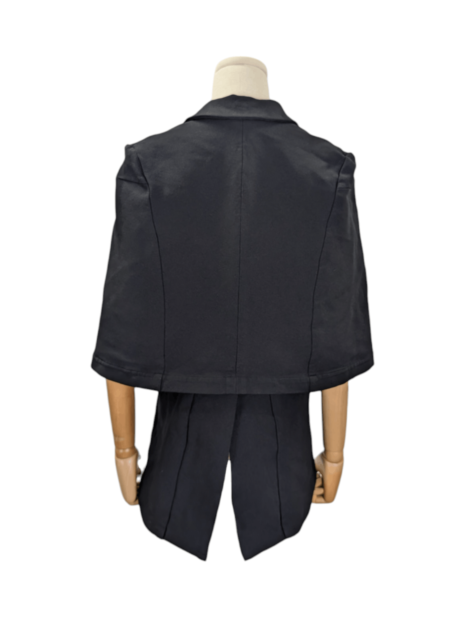 Comme des Garcons Black Mid Sleeved Cape Jacket With Sparrow Tail Back Size XS / US 0-2 / IT 36-38 - 2 Thumbnail