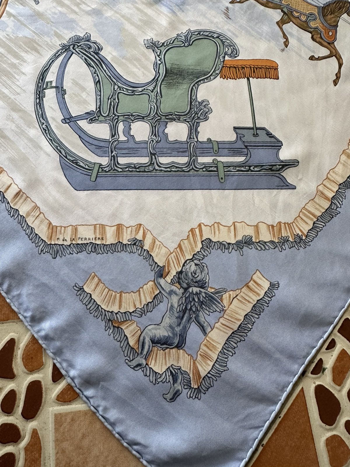 Hermes 🔅Steals🔅HERMES Traineaux Et Glissades Scarf Carre 90 Silk Size ONE SIZE - 6 Thumbnail