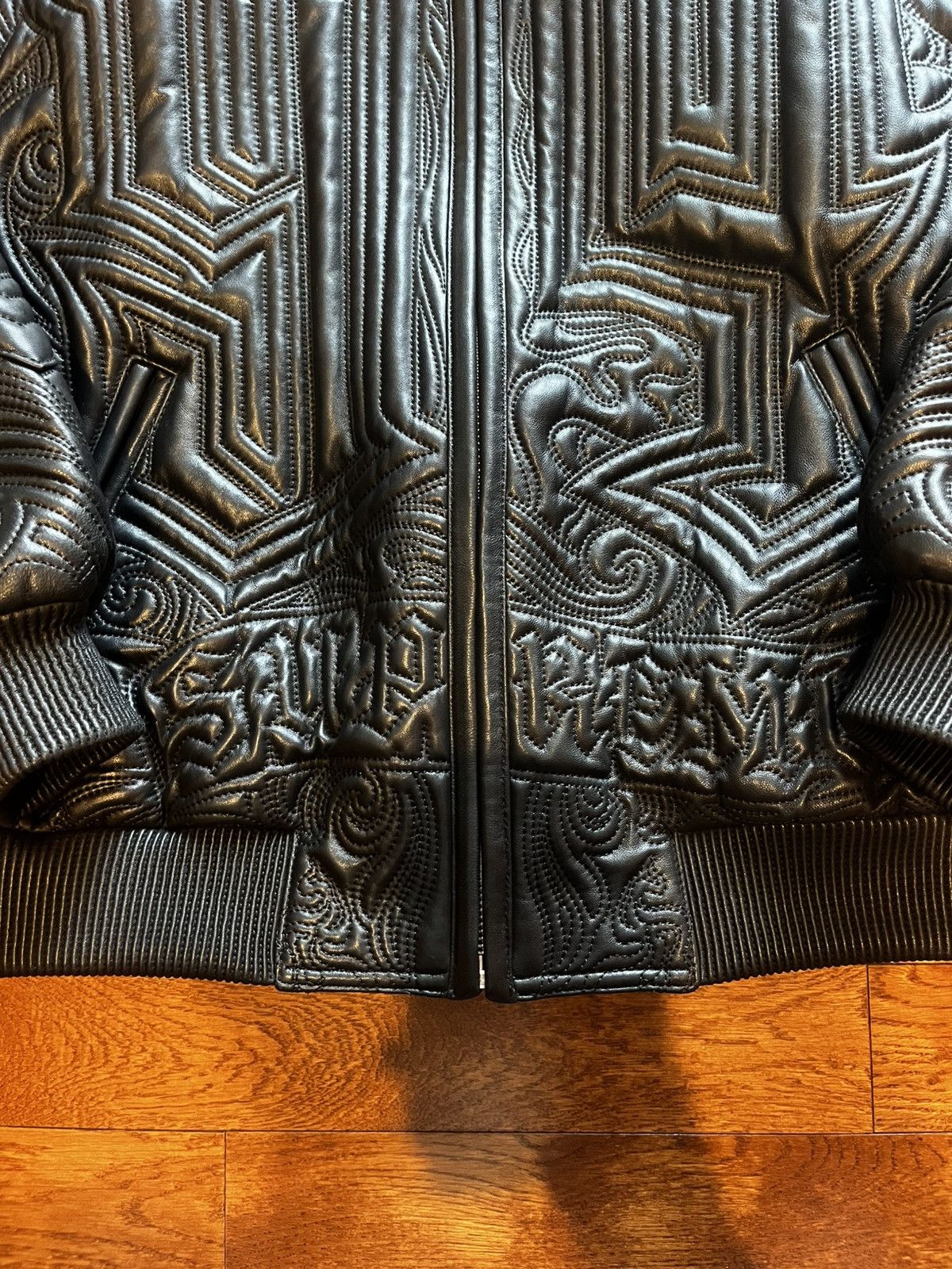 Supreme Supreme Mister Cartoon Embroidered Leather Varsity Jacket Size US L / EU 52-54 / 3 - 4 Thumbnail